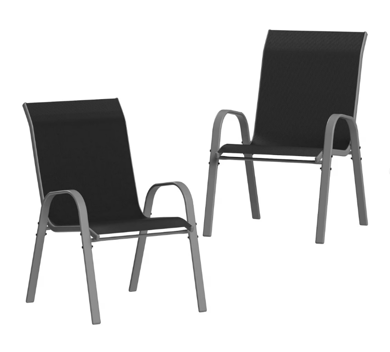 UDPATIO Patio Chairs Set of 2, Outdoor Dining Chairs High Back with All Weather Breathable Textilene, Metal Frame for Lawn Garden Backyard Deck, Brown