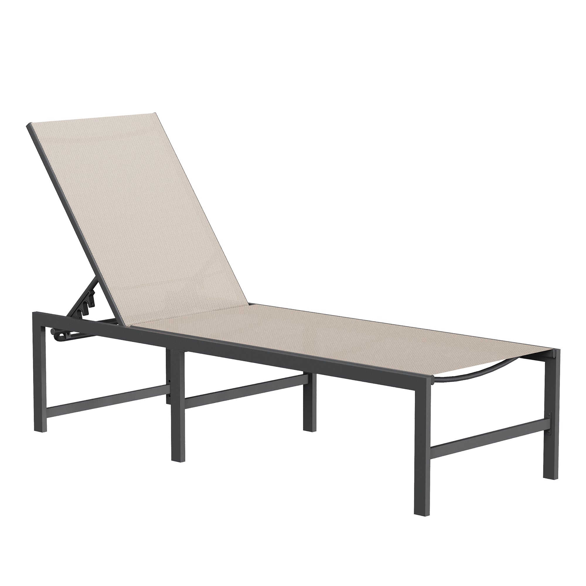 Patio Lounge Chair Pool Chaise Chairs for Outside, Adjustable Lounger for Poolside Lawn Deck Lay Flat Sunbathing Backrest for Patio, Beach, Yard(Brown)