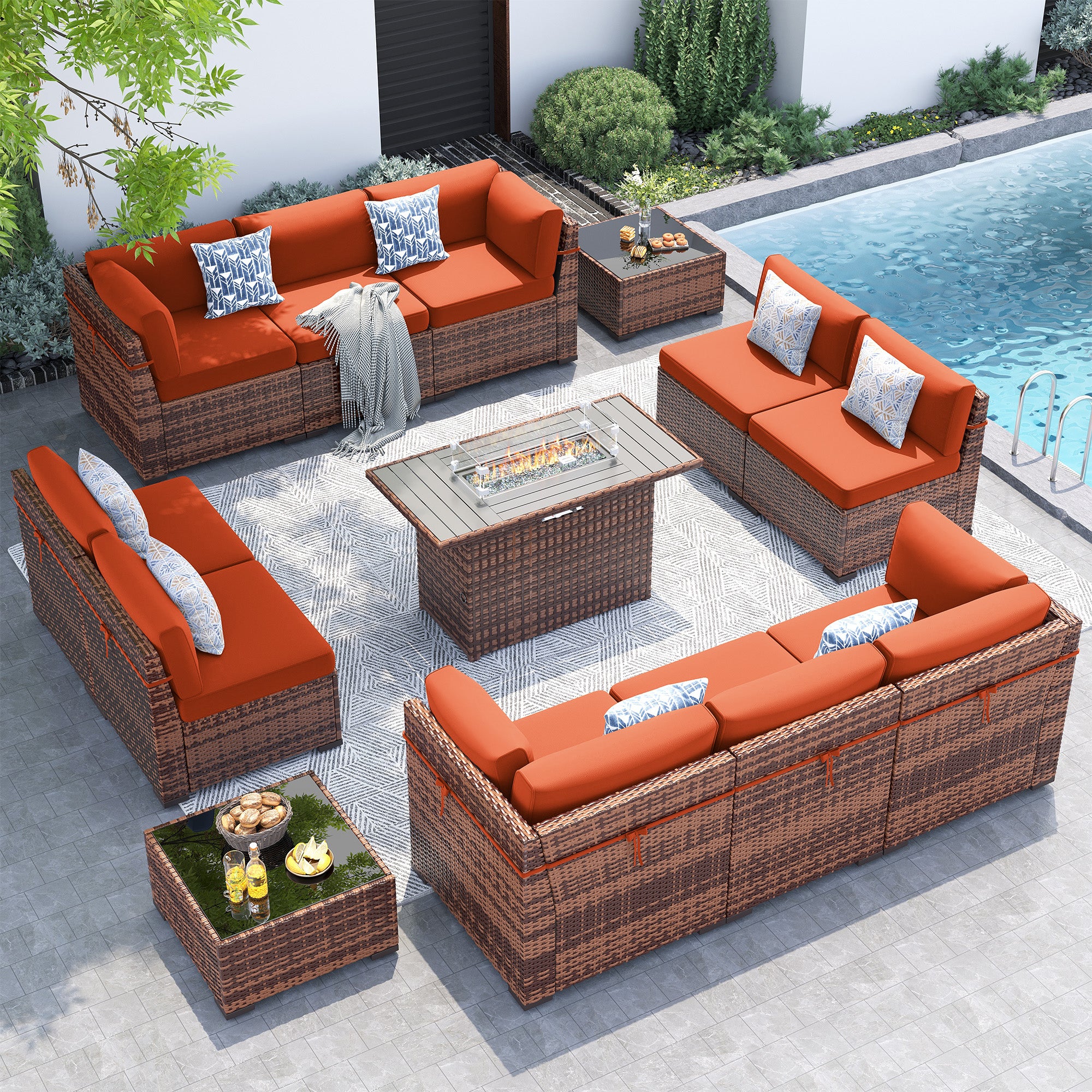 Modular Backyard Sectional UDPATIO Patio Furniture Set With 44