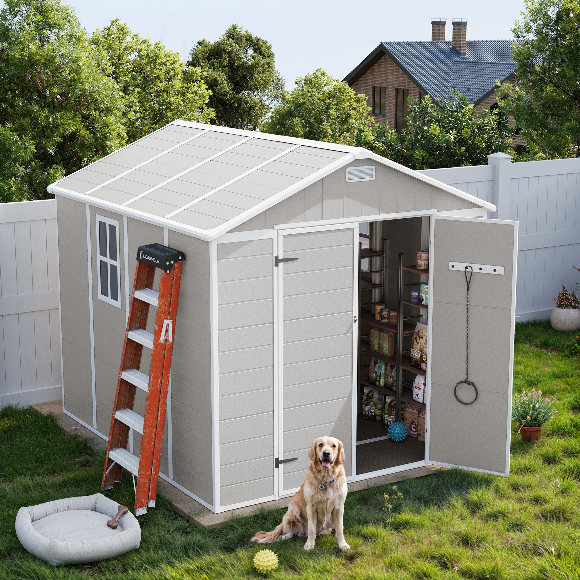 UDPATIO Resin Storage Shed 8 X 8 FT Outdoor Garden Sheds With Floor P udpatio-resin-storage-shed-8-x-8-ft-outdoor-garden-sheds-with-floor-p
