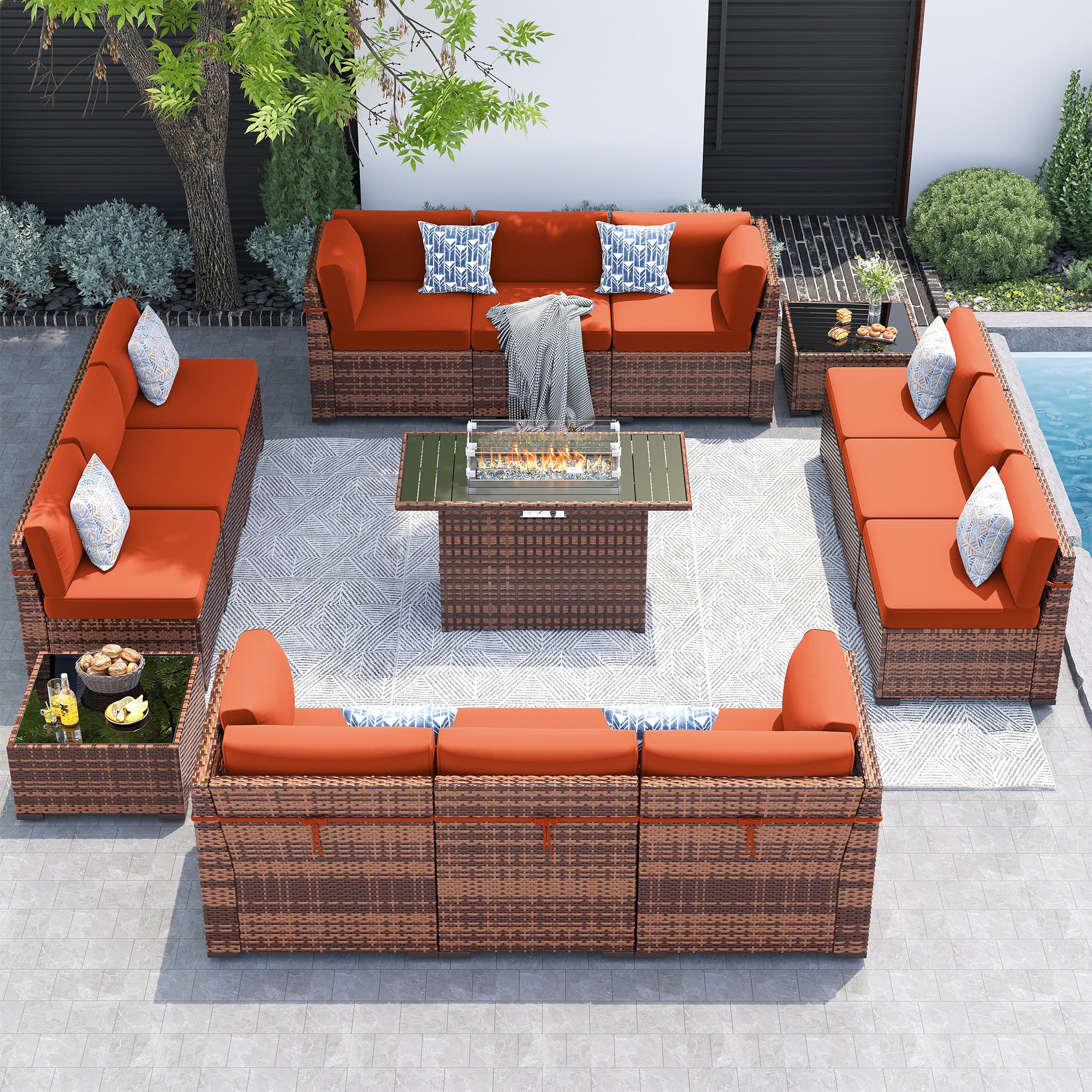 Modular Outdoor Sectional Sets UDPATIO Patio Furniture Set With 44