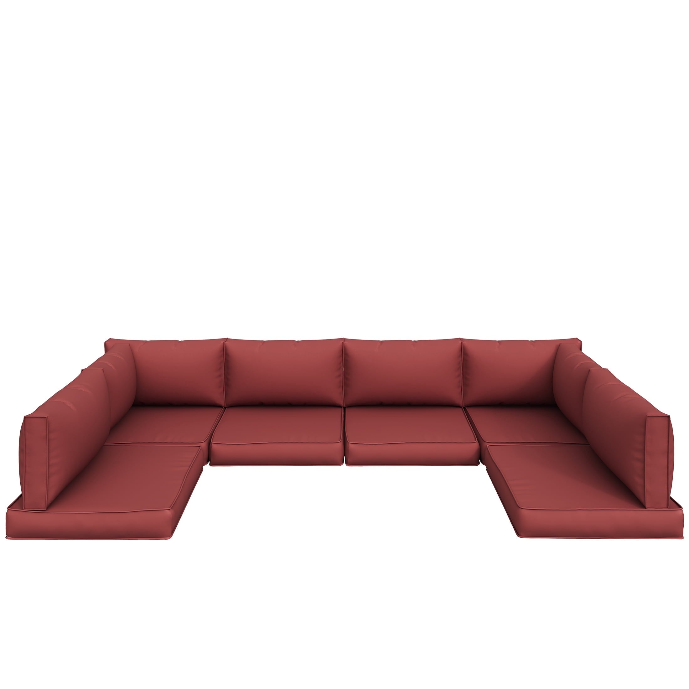 UDPATIO Outdoor Cushions, Patio Furniture Cushions, 4" Thick Replacement Outdoor Cushions, Patio Sofa Cushions with Water-Resistant Deep Seat Outdoor Couch Cushions(Red)