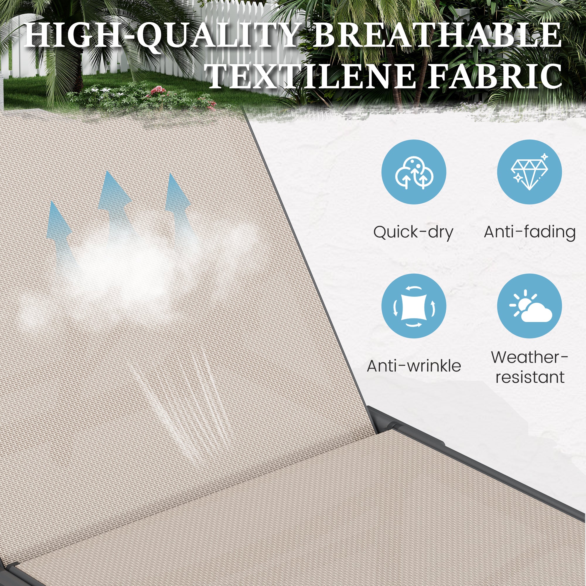 Outdoor Foldable Lounge Chair Pool Chaise Chairs for Outside, Adjustable Lounger for Poolside Lawn Deck Lay Flat Sunbathing Backrest for Patio, Beach, Yard(Brown)