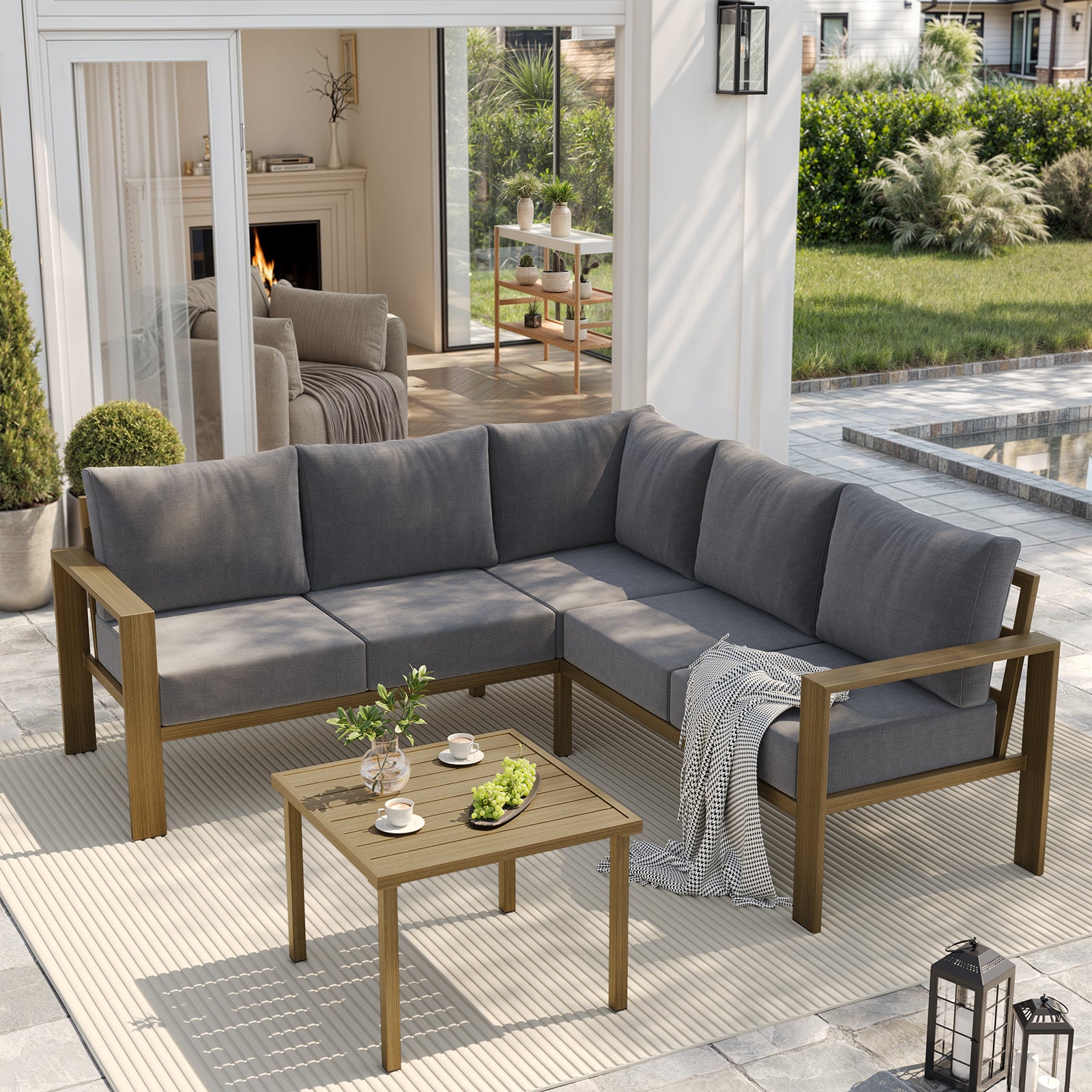 backyard outdoor loveseat sectional