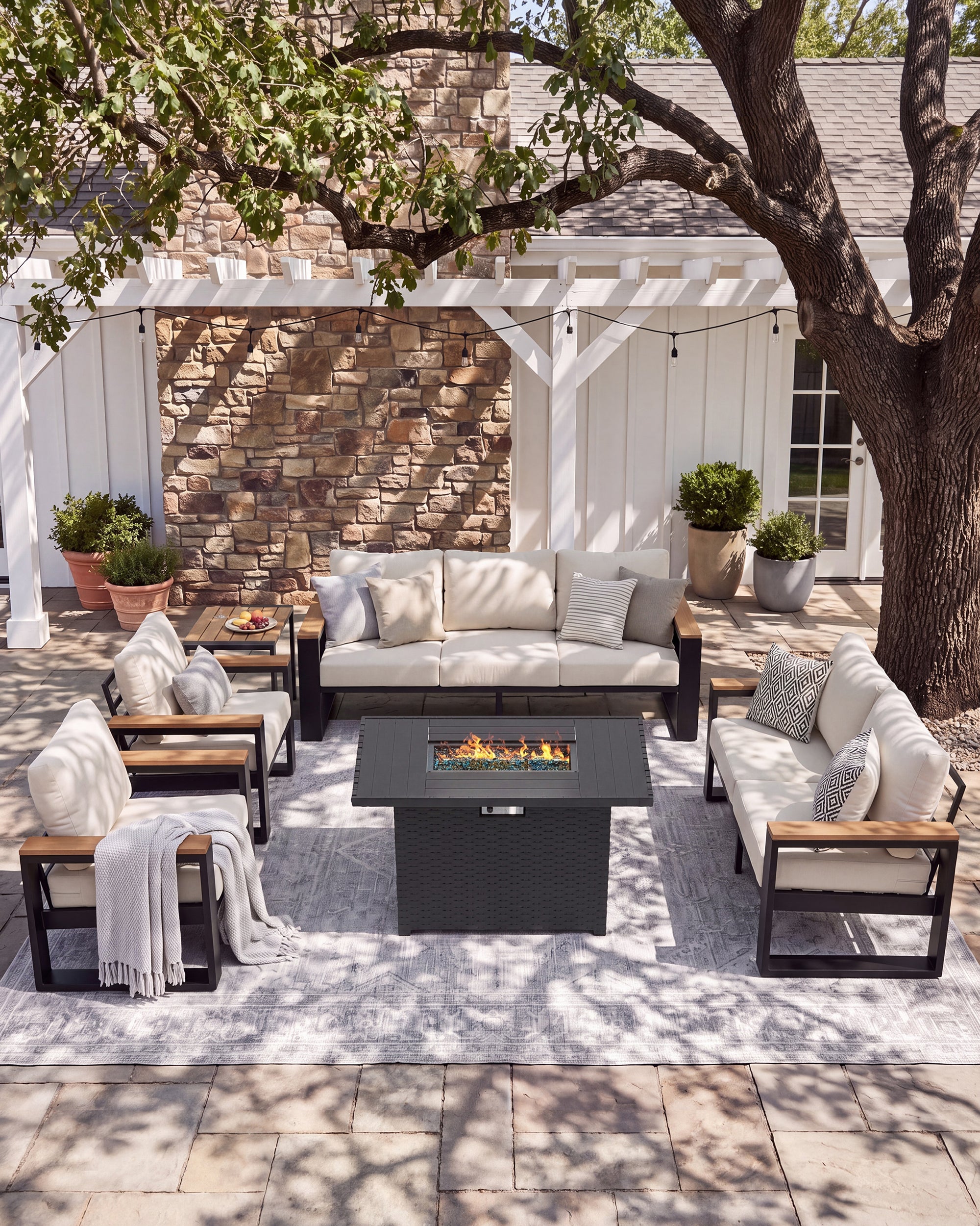 UDPATIO Aluminum Patio Furniture Set 6 Pieces, Ergonomic Backrest