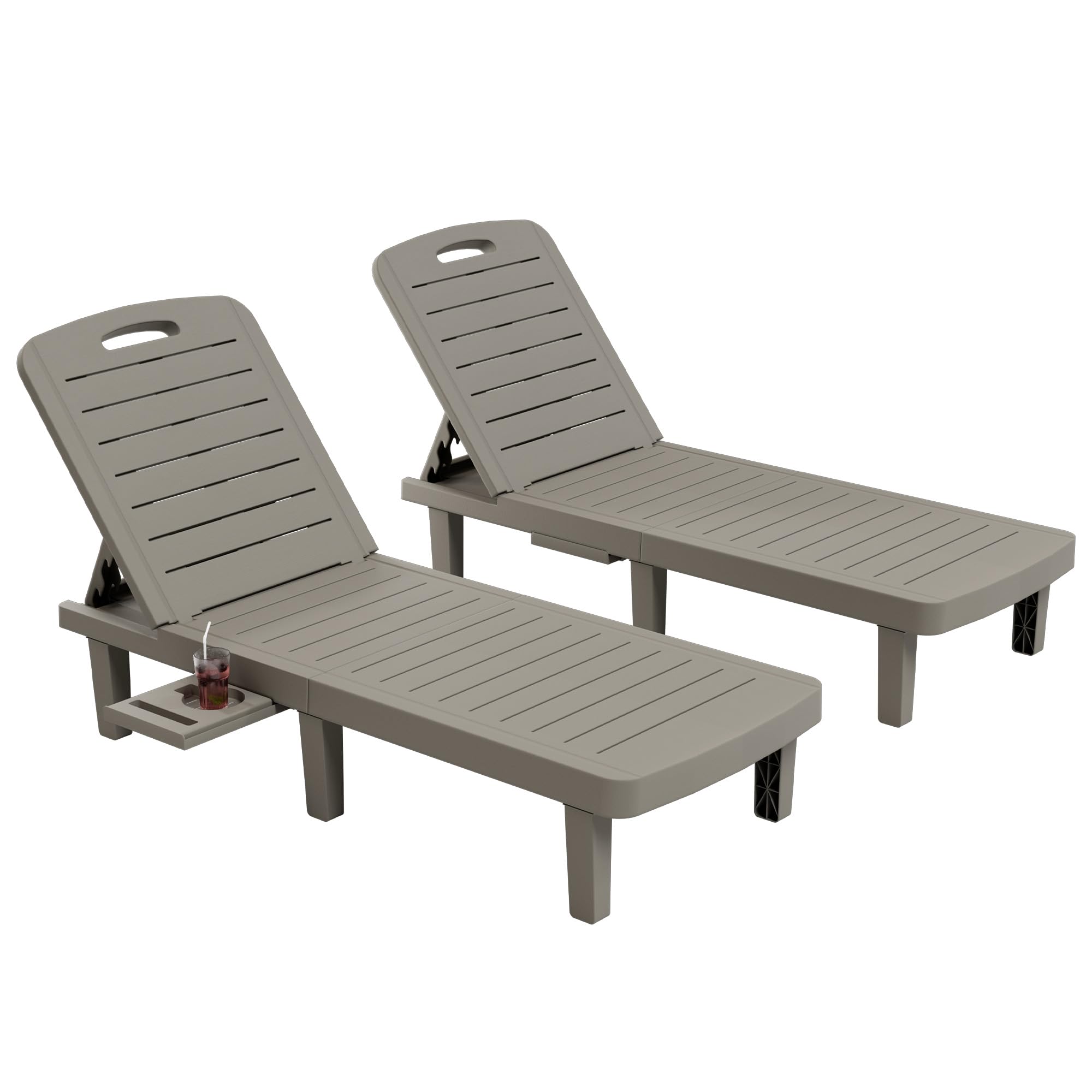 Oversized Outdoor Chairse Lounge Chair, 5-Level Adjustment Backrest