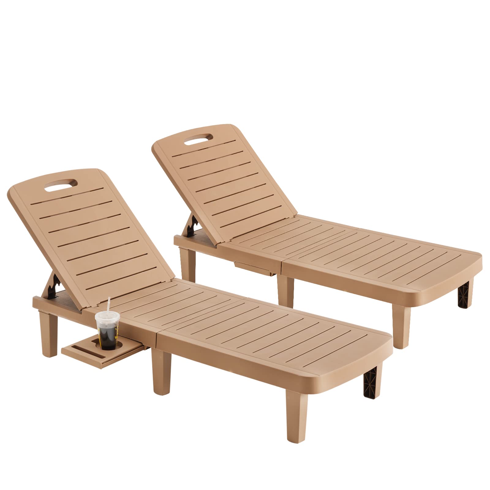 Oversized Outdoor Chairse Lounge Chair, 5-Level Adjustment Backrest