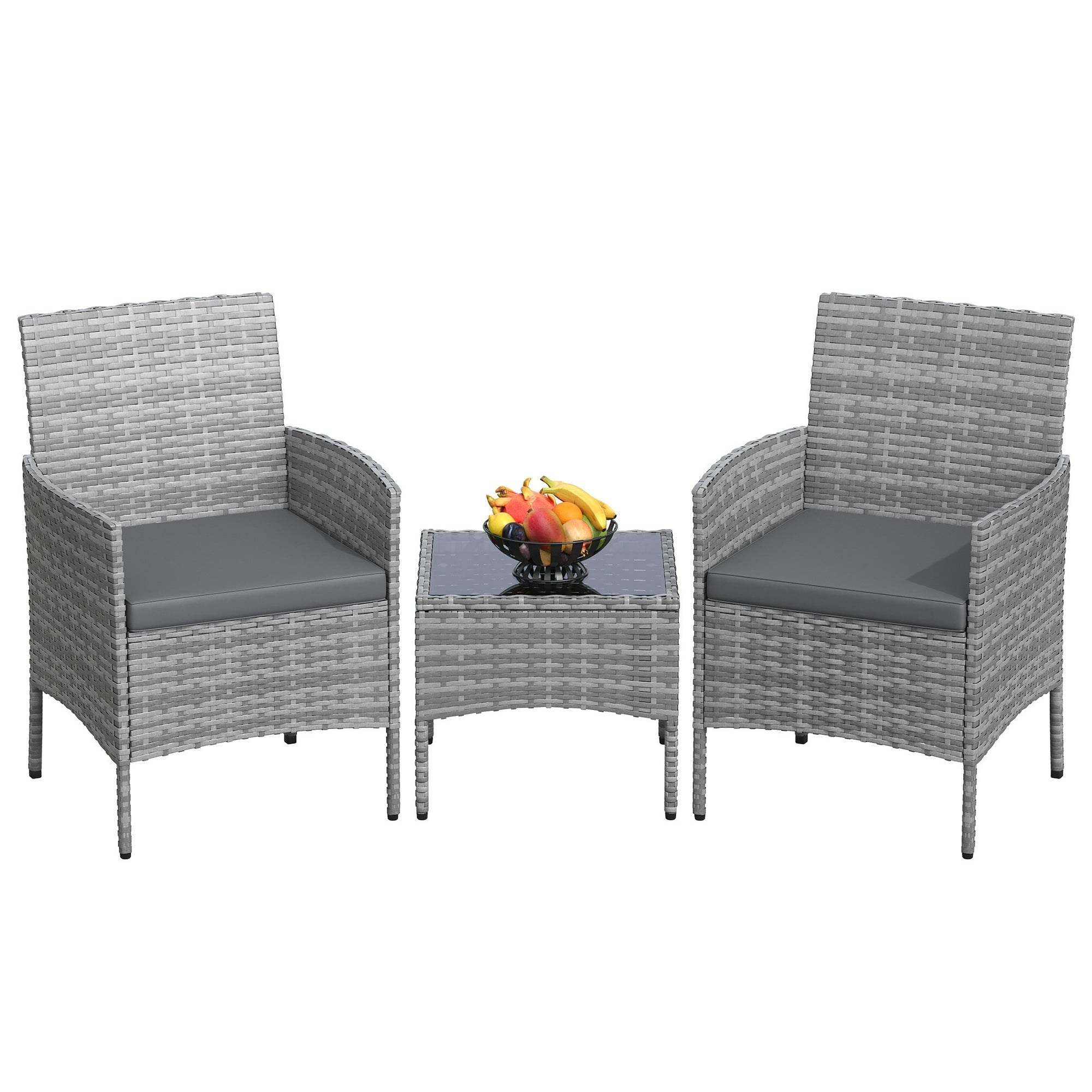 UDPATIO Furniture Set 3 Pieces Patio Rattan Wicker Chairs,Patio Porch Outdoor Furniture Set with Chairs,GR