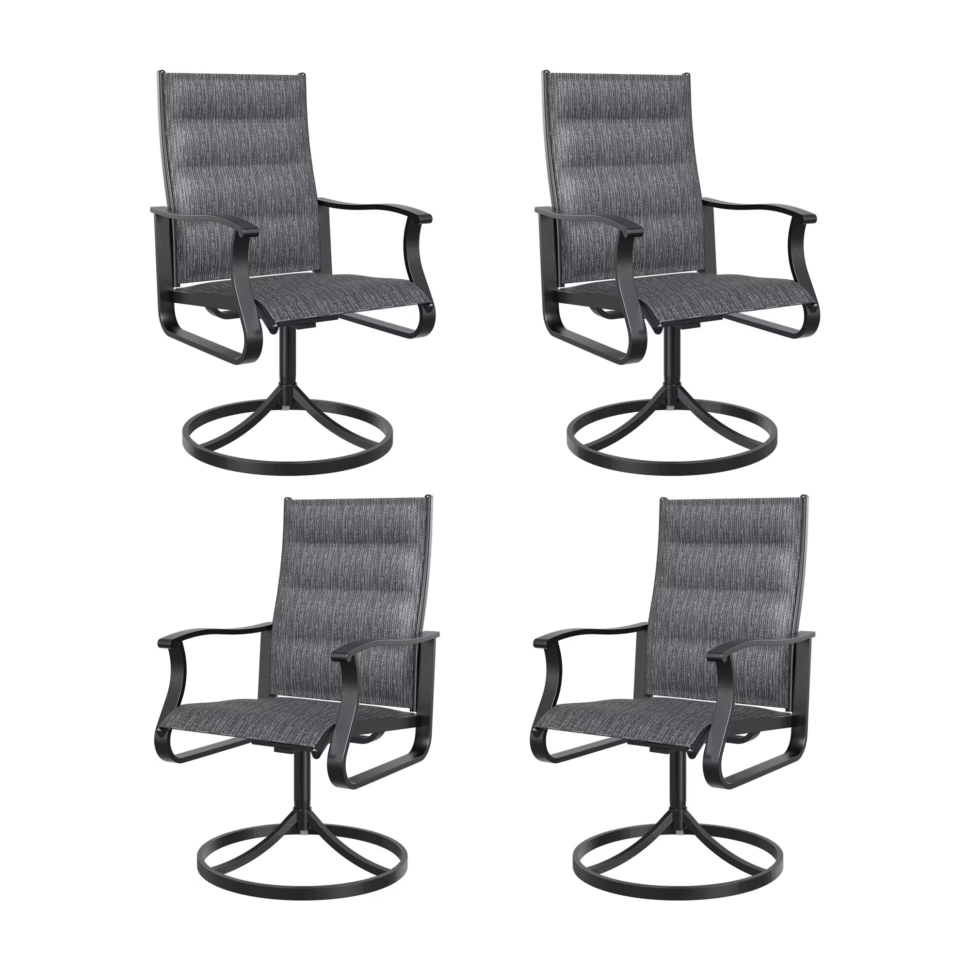 UDPATIO Outdoor Dining Chairs Set of 4, All Weather Swivel Patio Chairs, Outdoor Furniture for Backyard Deck, Light Gray