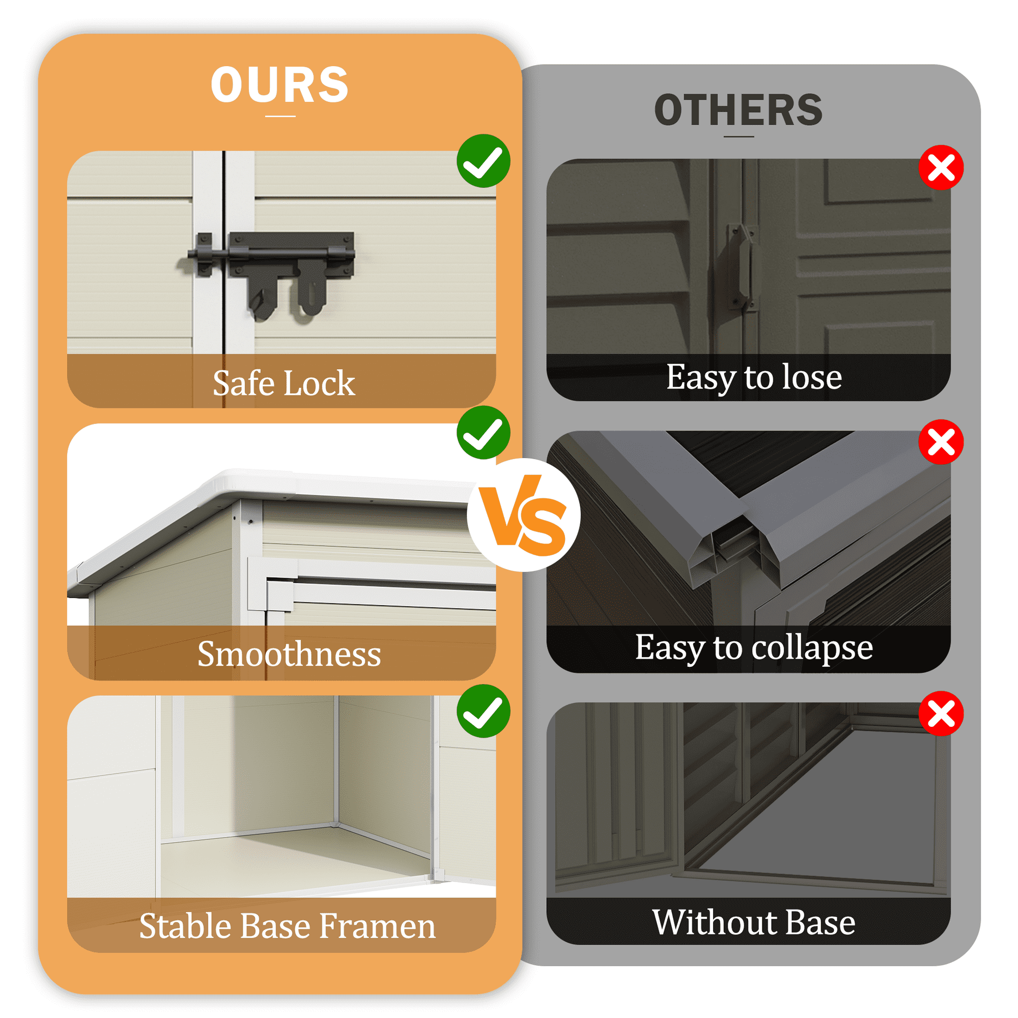 UDPATIO Outdoor Storage Shed 5x3 FT, Resin Garden Shed for Backyard, Patio, Lawn, Sandstone