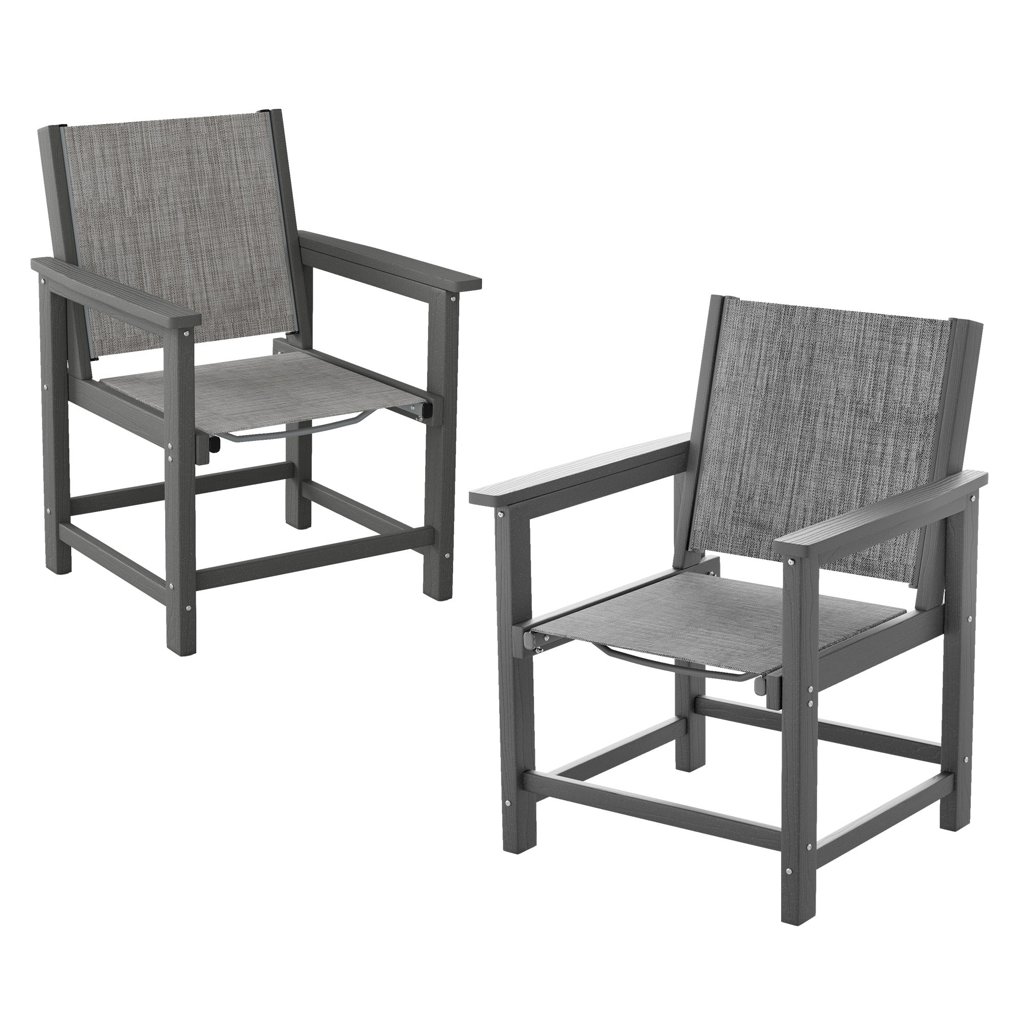 HDPE Patio Dining Set, Heavy Duty Extra-Wide Outdoor Chairs with 360 lb Load Capacity, Easy to Assembly, All-Weather Seating for Patio, Pool, Garden, Backyard