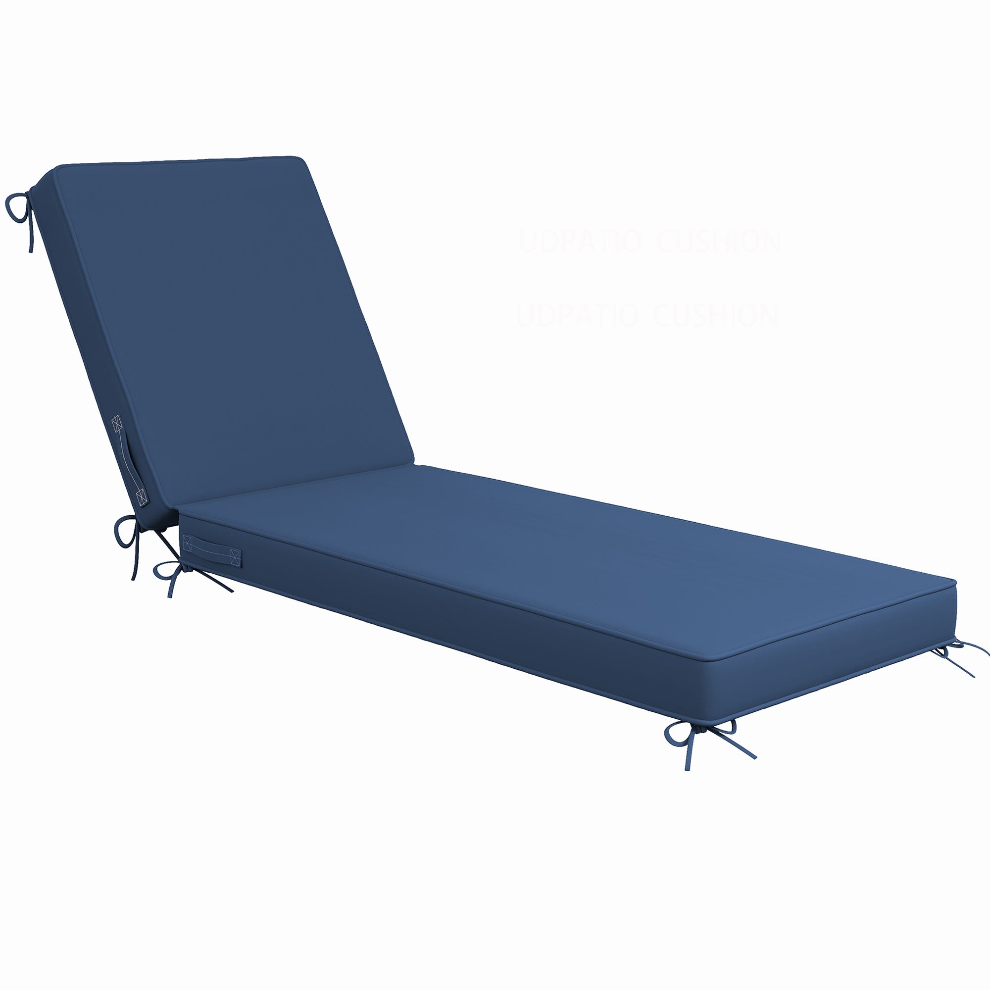 Outdoor Chaise Lounge Cushion Set of 4 , Oversized Thick 4-Inch Foam Cover, Fade-Proof Chair Replacement for Patio, Poolside, Deck Outdoor Furniture - Removable Accessories (Navy,72"x21"x4")