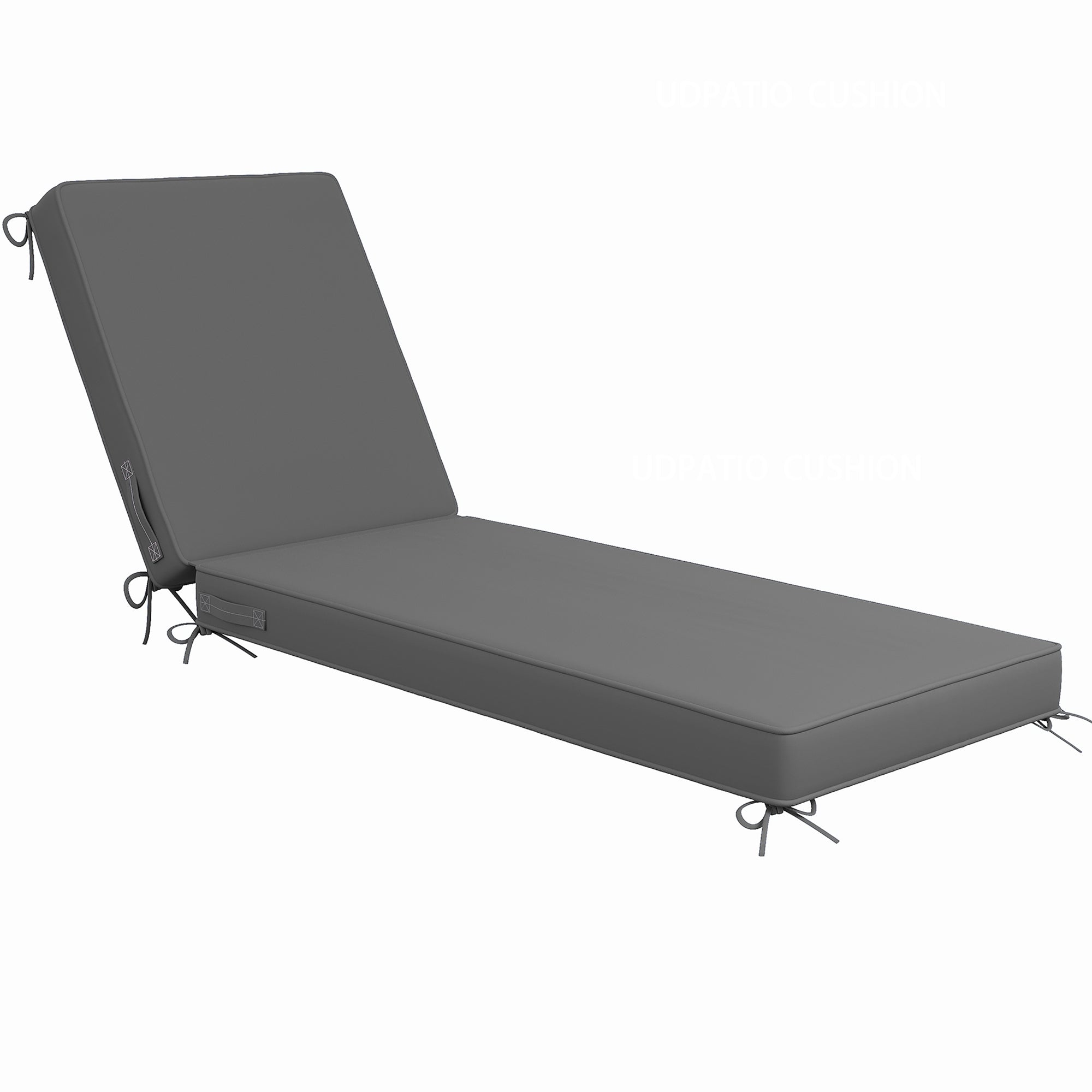 Oversized Thick 4-Inch Foam Cover, Fade-Proof Chair Replacement for Patio, Poolside, Deck Outdoor Furniture - Removable Accessories (Deep Grey, 72"x21"x4")