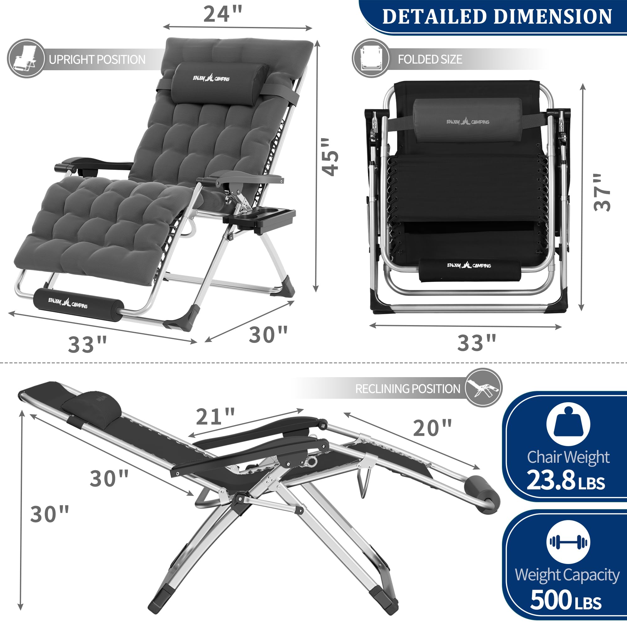 B0BK7TJFLZ UDPATIO Oversized Zero Gravity Chair