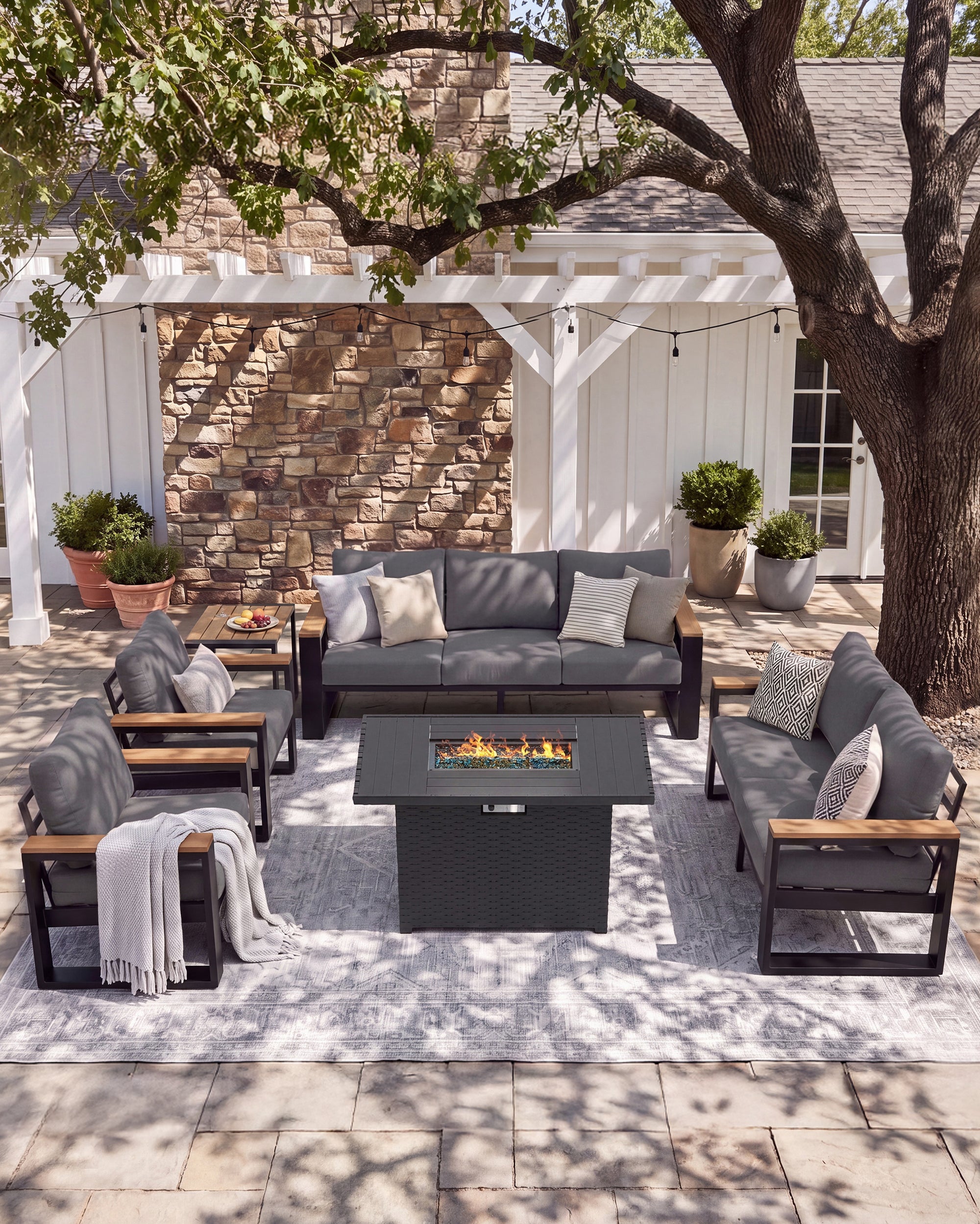 UDPATIO Aluminum Patio Furniture Set 6 Pieces, Ergonomic Backrest