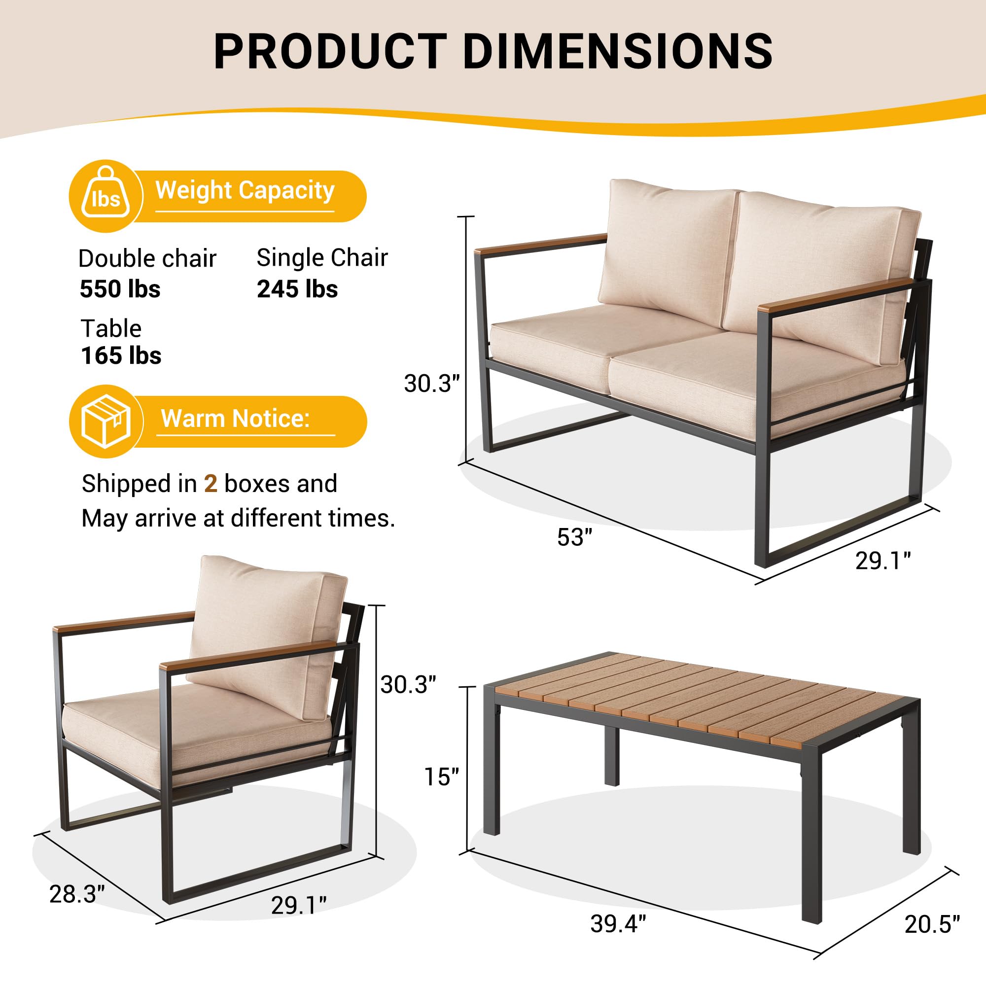 Metal Outdoor Patio Furniture Set