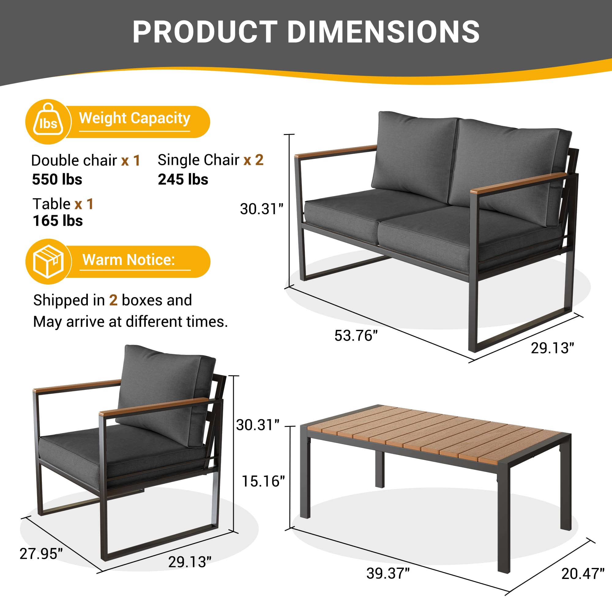 Metal Outdoor Patio Furniture Set