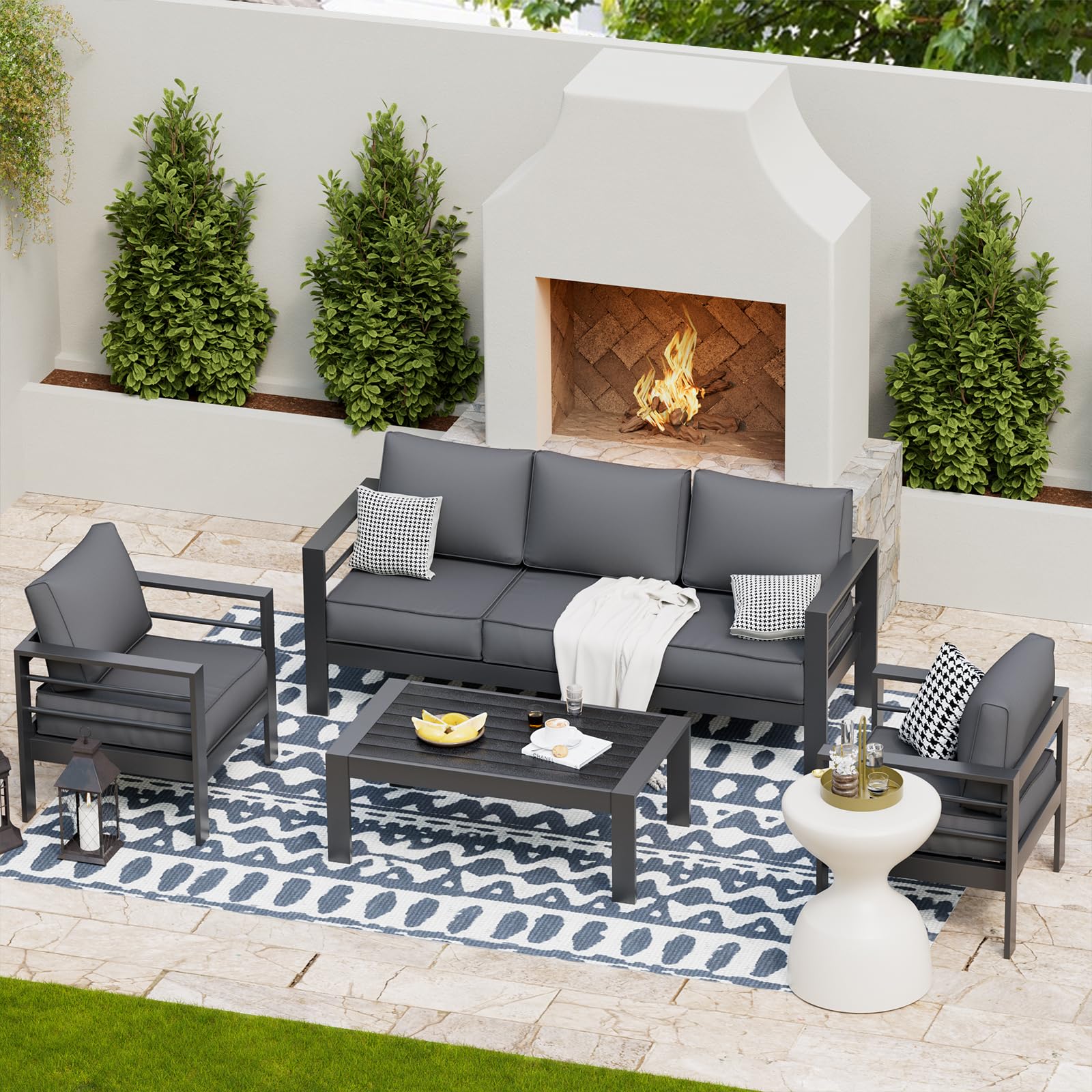 Oversized Aluminum Patio Furniture Set