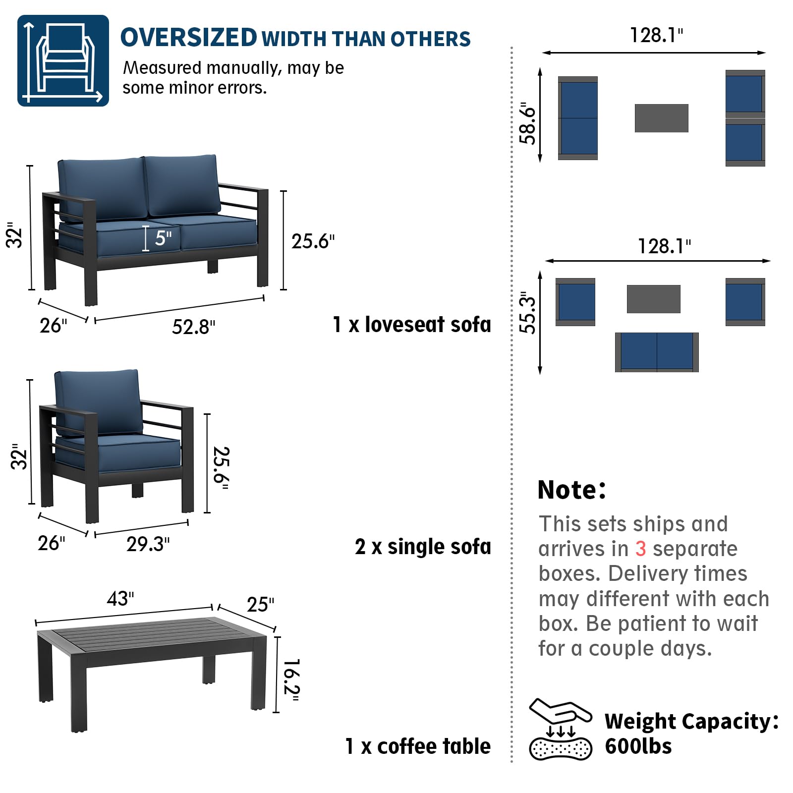 B0D6RNHJVQ Aluminum Patio Furniture Set