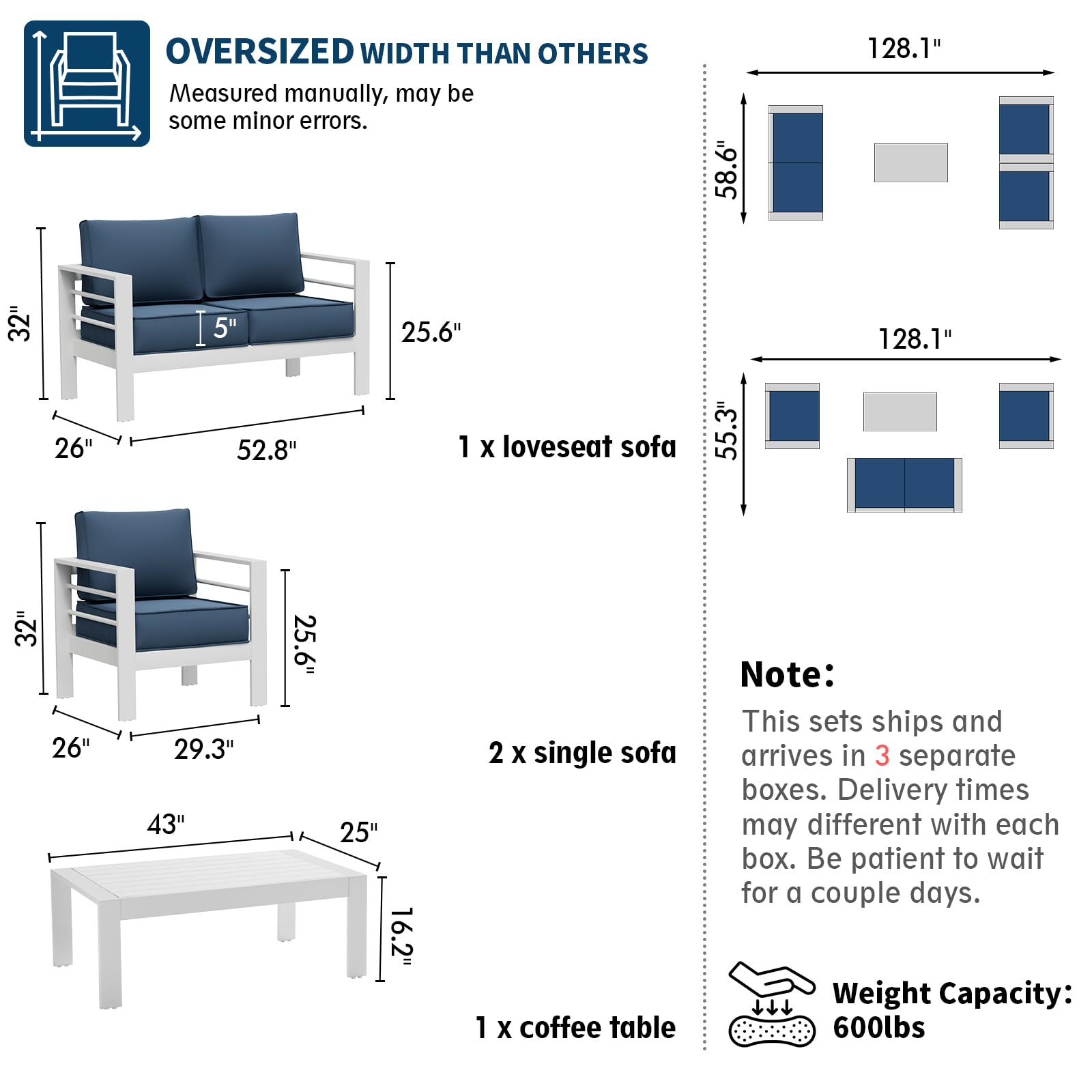 B0D6RNHJVQ Aluminum Patio Furniture Set