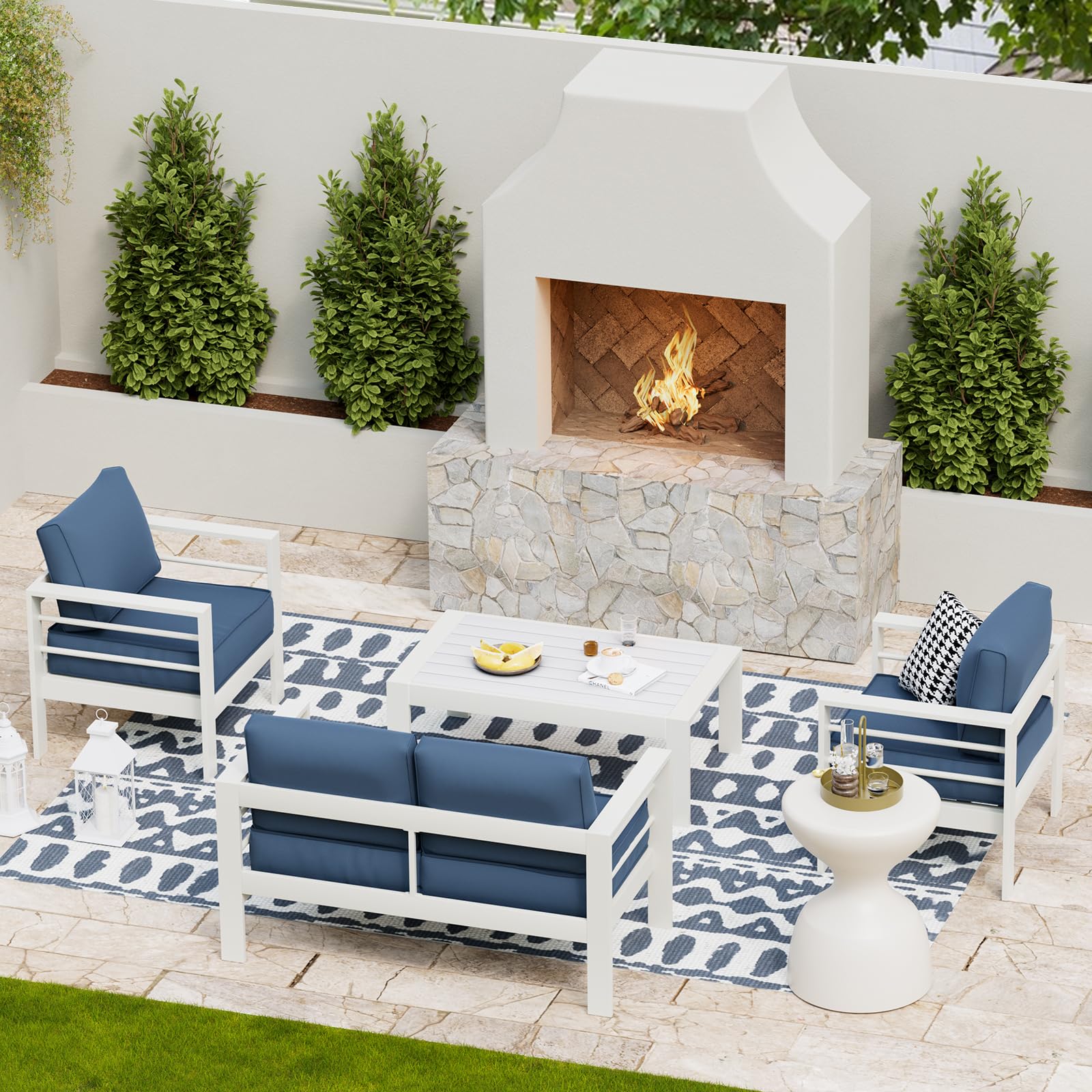 Oversized Aluminum Patio Furniture Set