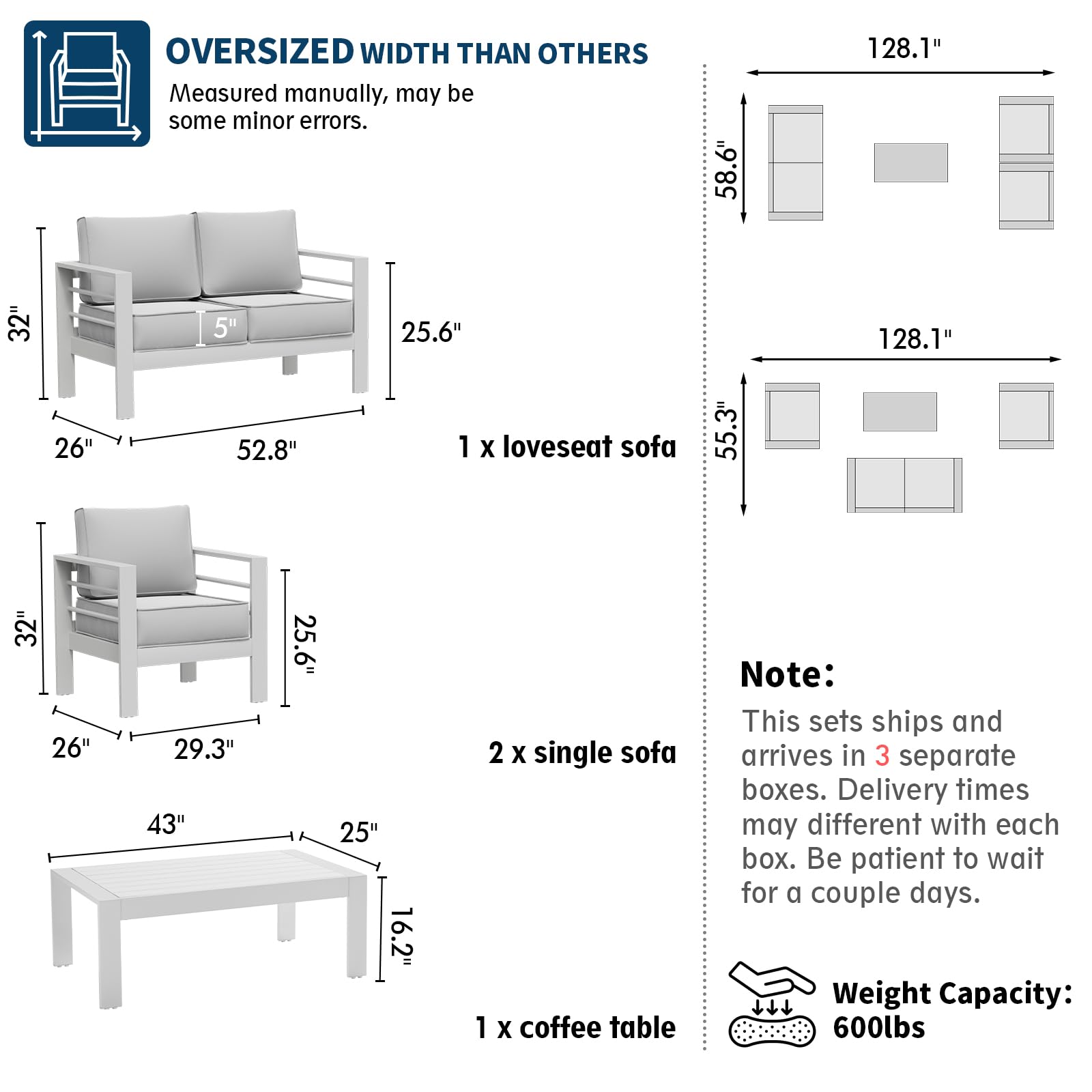 B0D6RNHJVQ Aluminum Patio Furniture Set