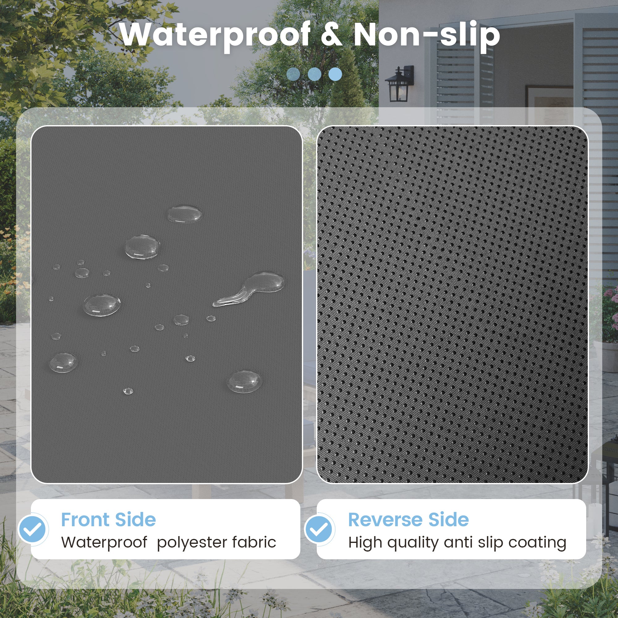 Oversized Thick 4-Inch Foam Cover, Fade-Proof Chair Replacement for Patio, Poolside, Deck Outdoor Furniture - Removable Accessories (Deep Grey, 72"x21"x4")