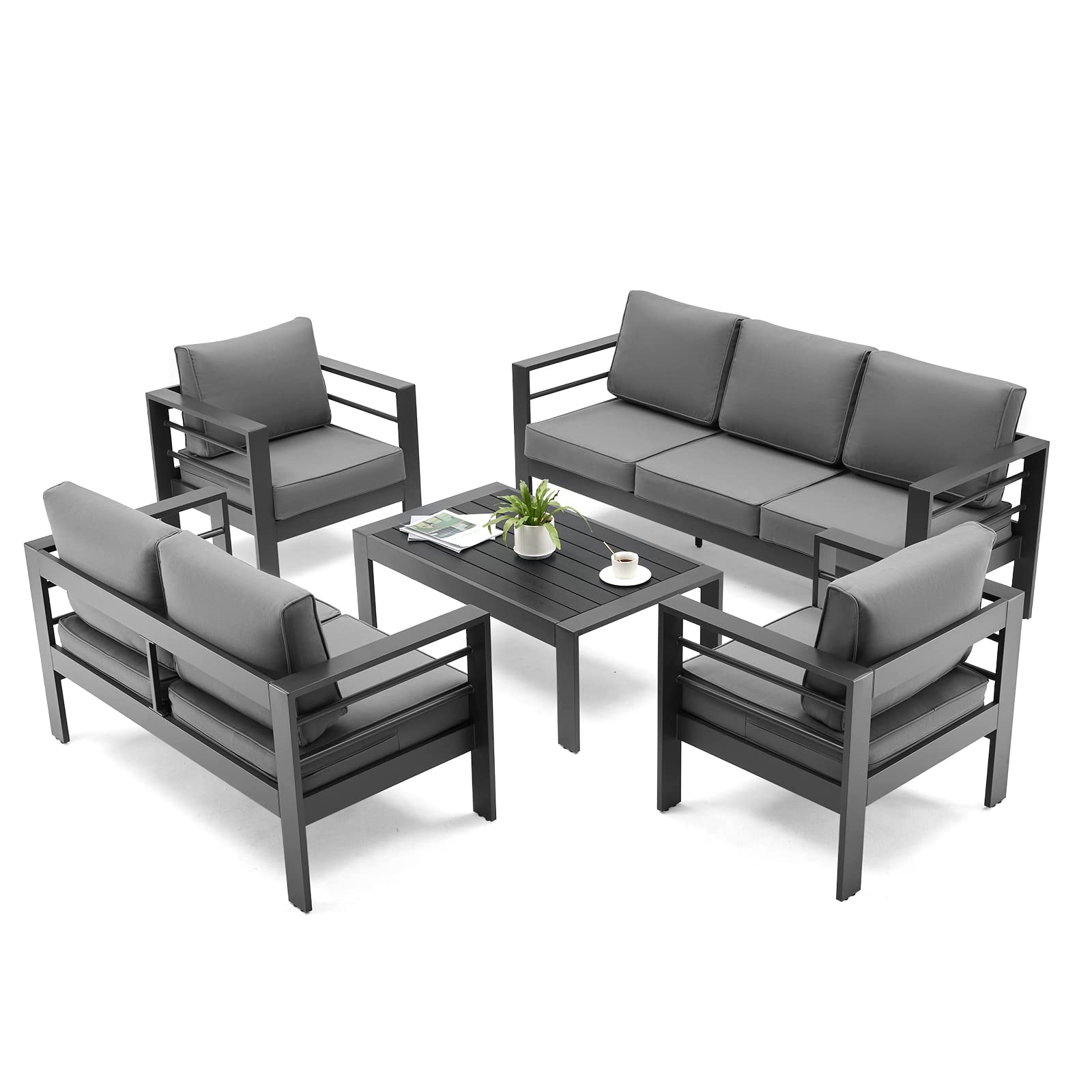 B0D6RNHJVQ Aluminum Patio Furniture Set