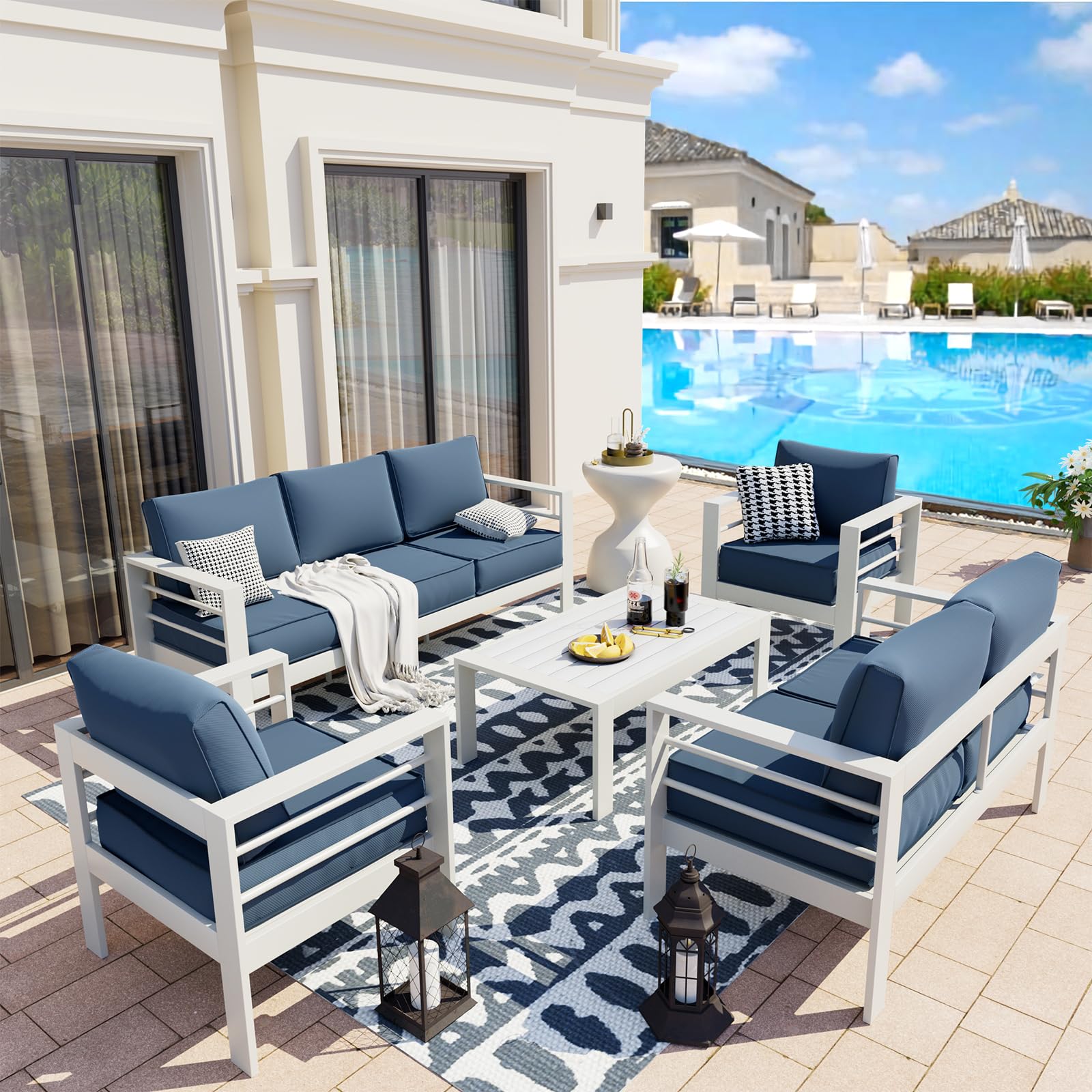 B0D6RNHJVQ Aluminum Patio Furniture Set