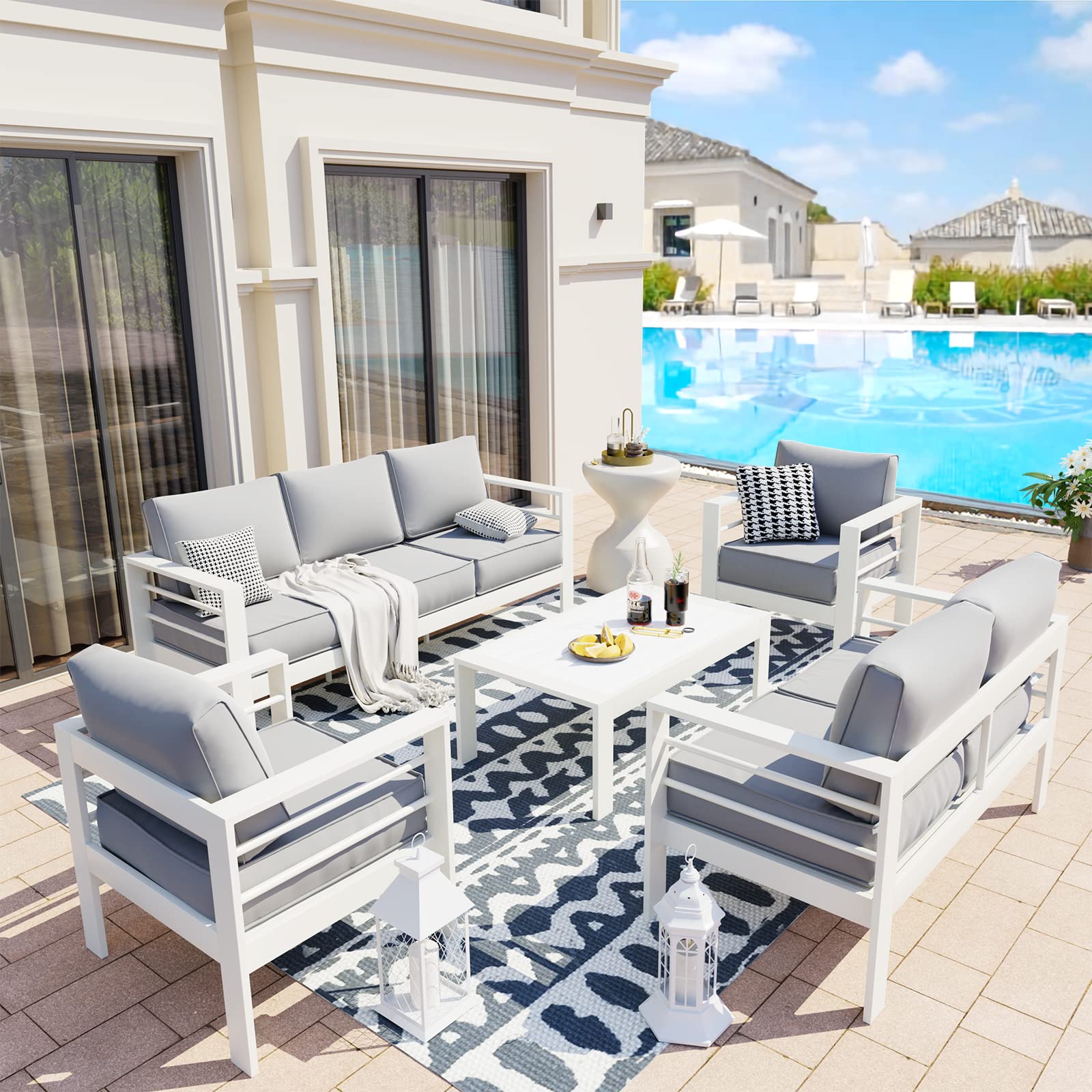 B0D6RNHJVQ Aluminum Patio Furniture Set