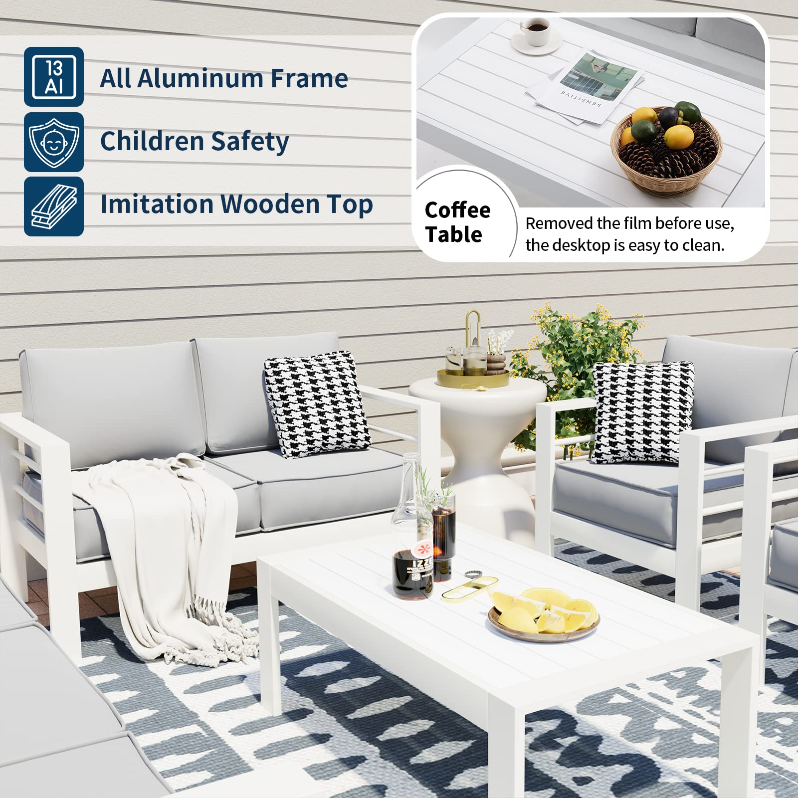 B0D6RNHJVQ Aluminum Patio Furniture Set