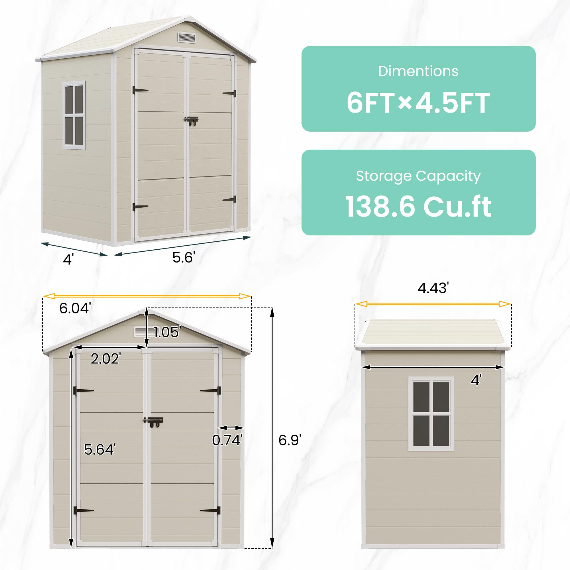 B0CR63VHD2 Outdoor Storage Shed