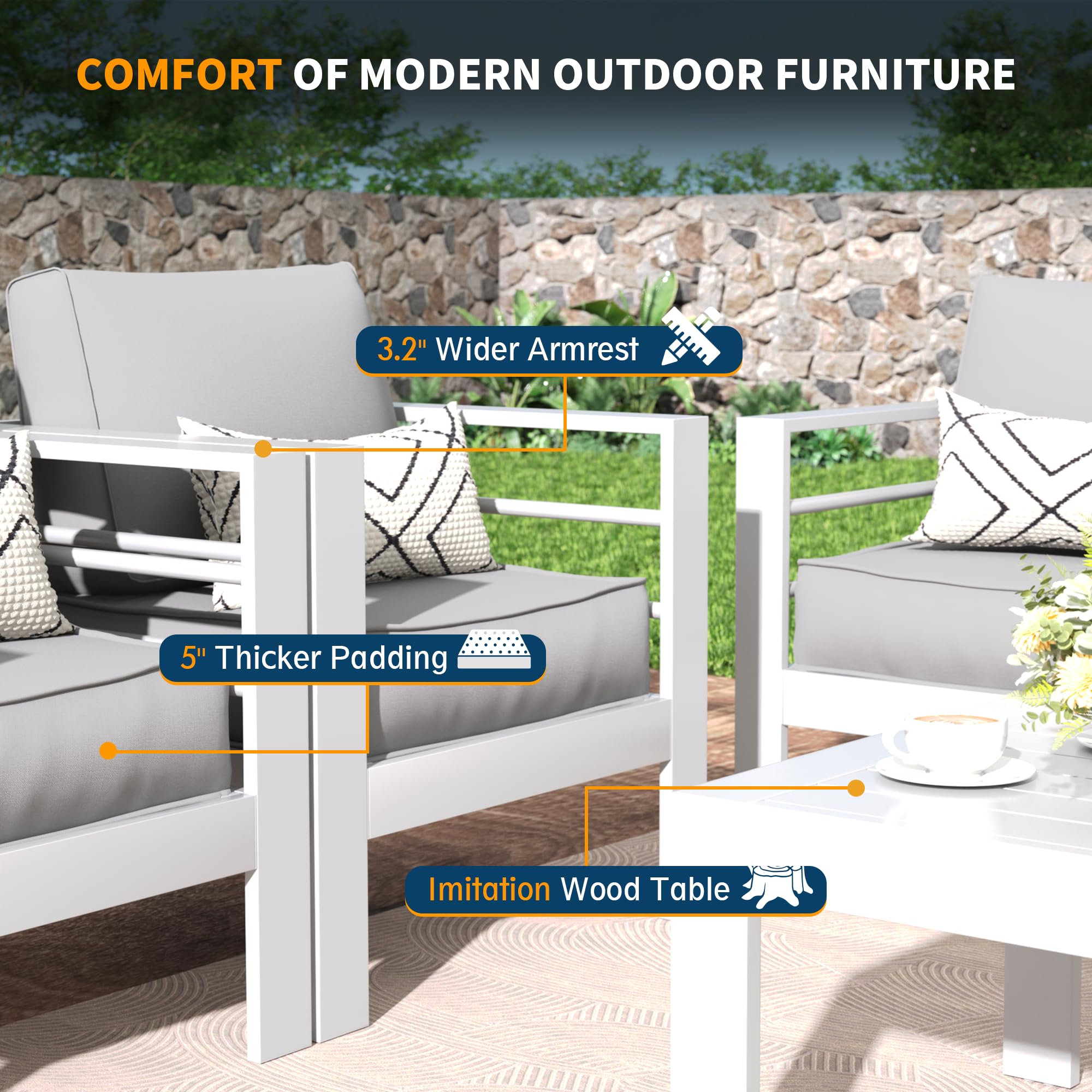 B0D6RNHJVQ Aluminum Patio Furniture Set