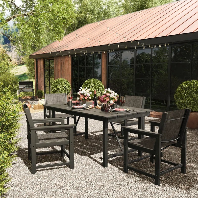 UDPATIO HDPE Outdoor Chairs Patio Dining Chair Set of 2 All Weather for Poolside Deck