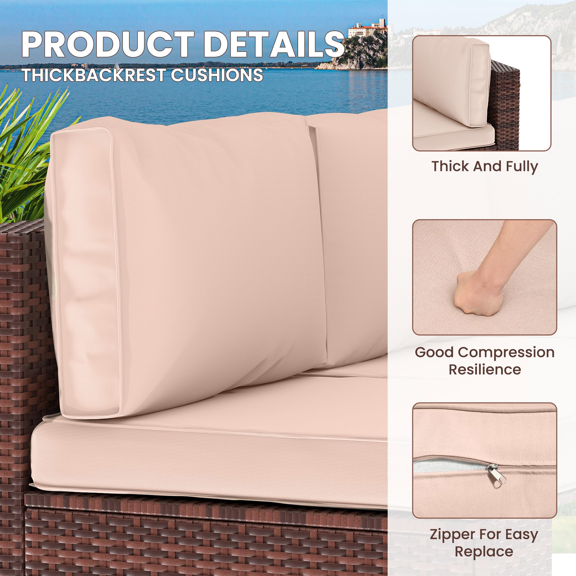 Outdoor patio replacement cushions best sale