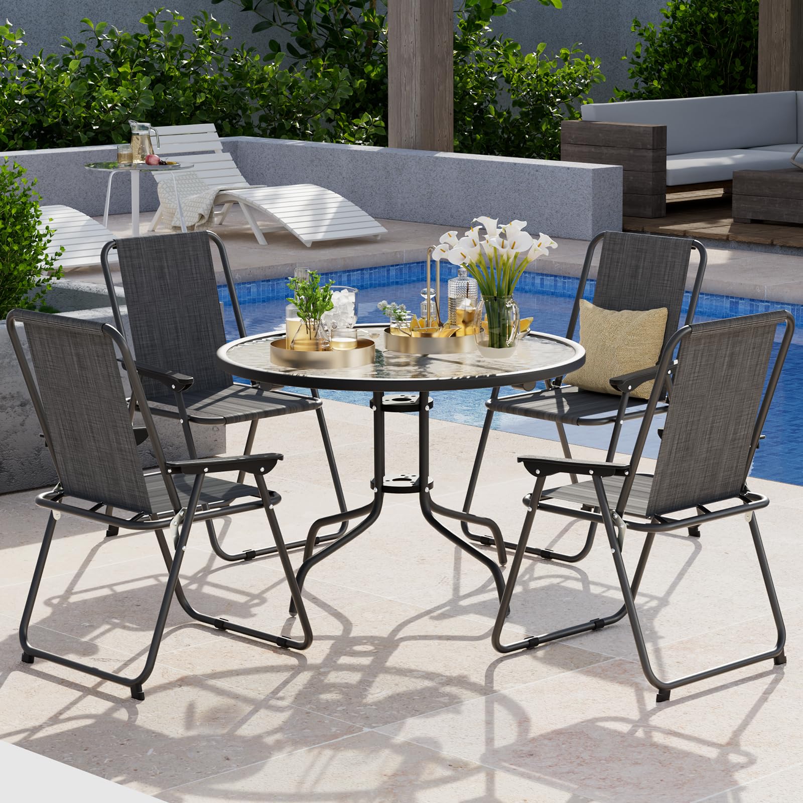 Folding Patio Chairs Set