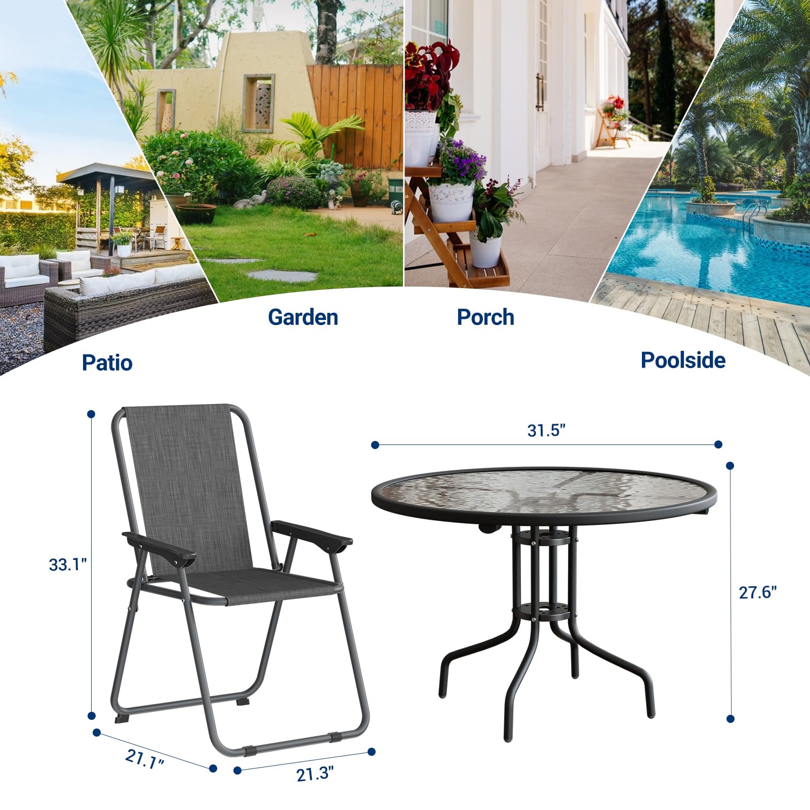 Folding Patio Chairs Set