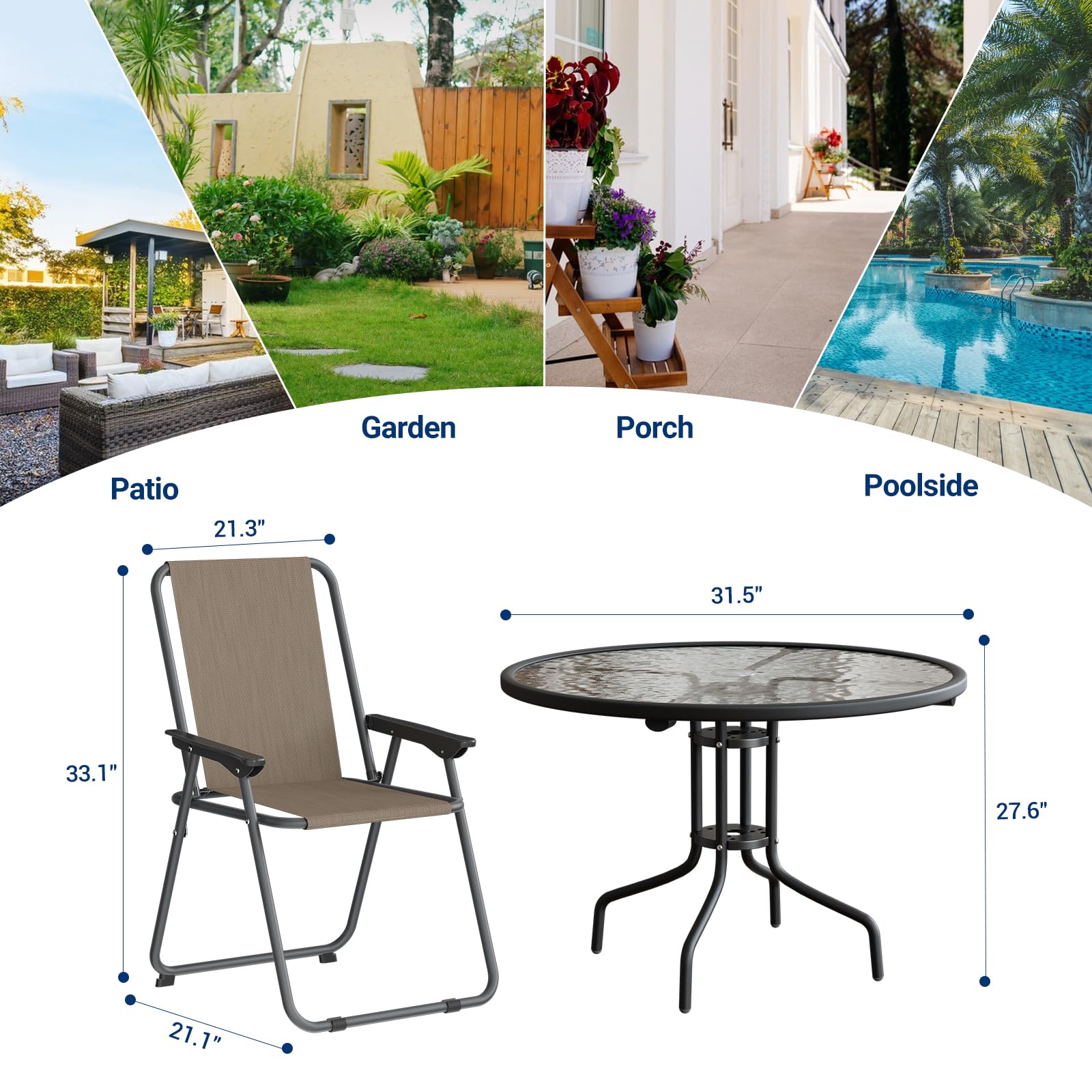 Folding Patio Chairs Set