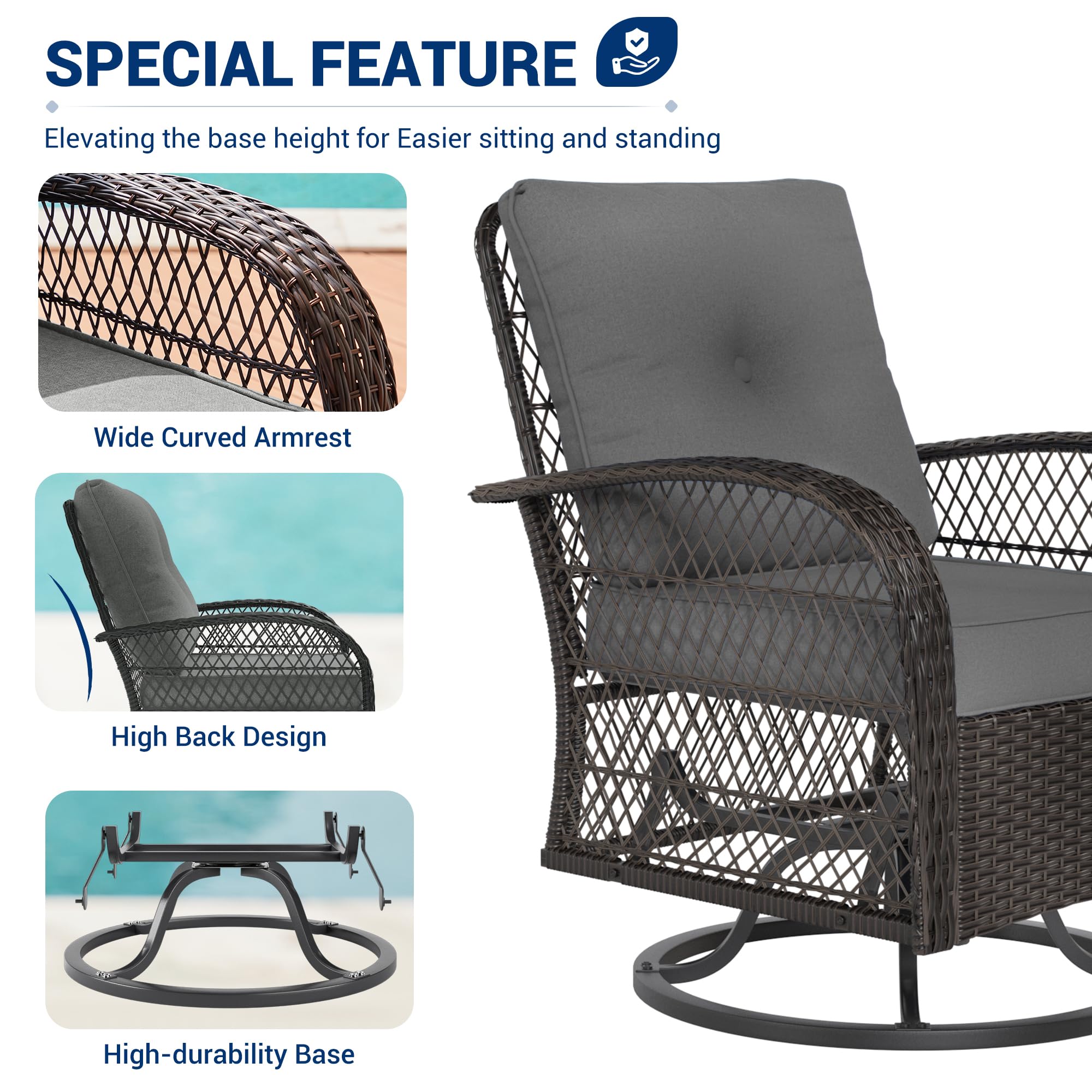 B0C1S3W8JC 3 Pieces Patio Furniture Set