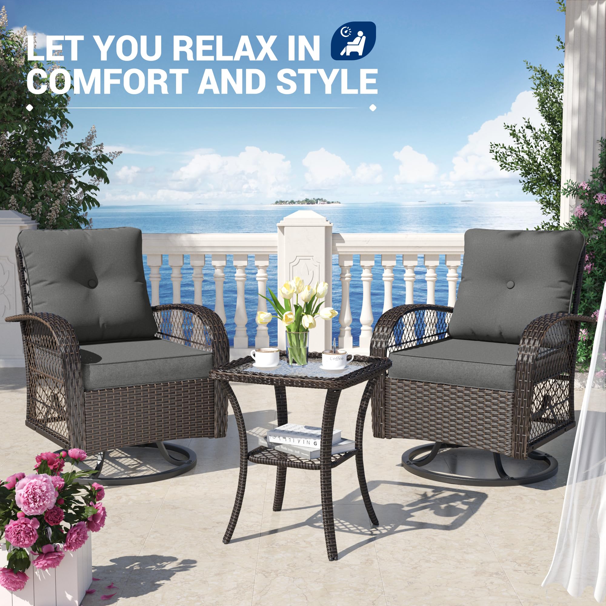 B0C1S3W8JC 3 Pieces Patio Furniture Set