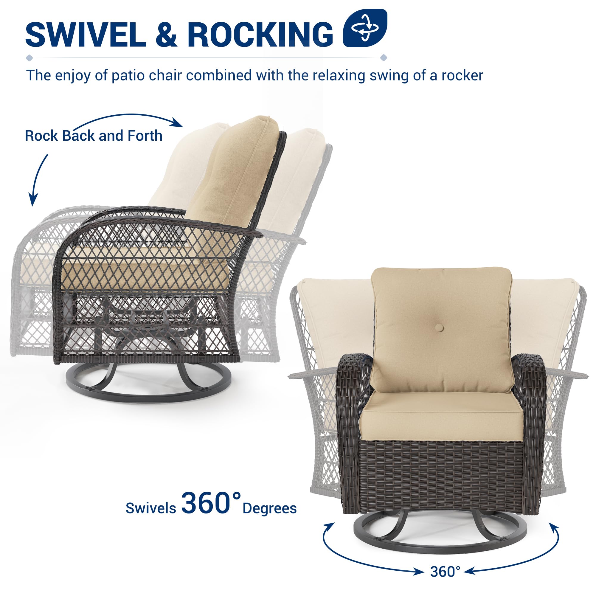 B0C1S3W8JC 3 Pieces Patio Furniture Set