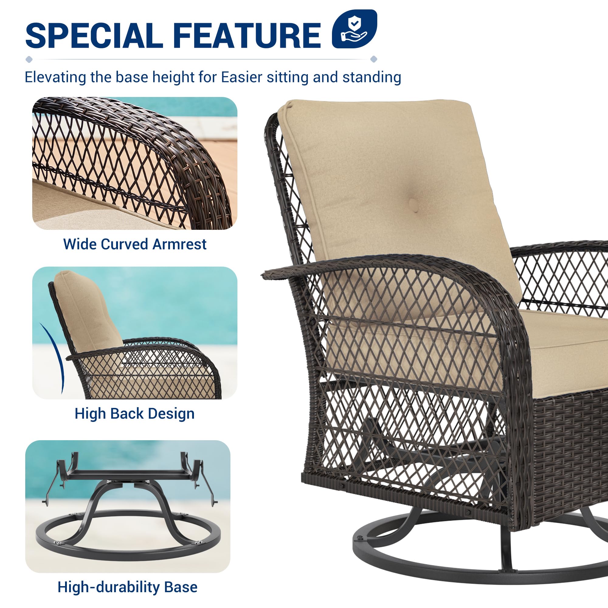 B0C1S3W8JC 3 Pieces Patio Furniture Set