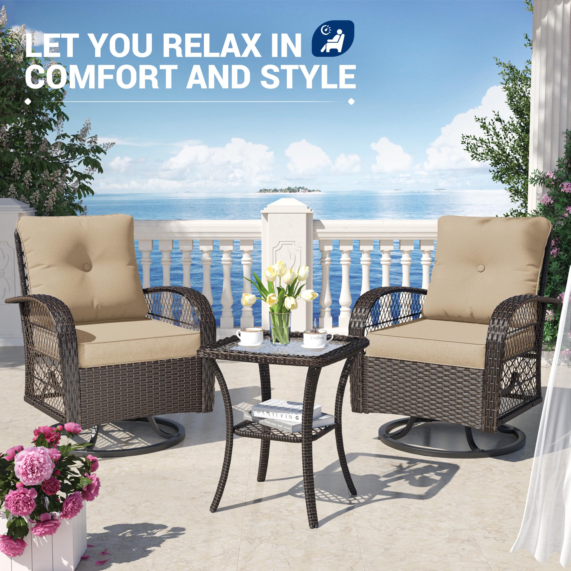 B0C1S3W8JC 3 Pieces Patio Furniture Set