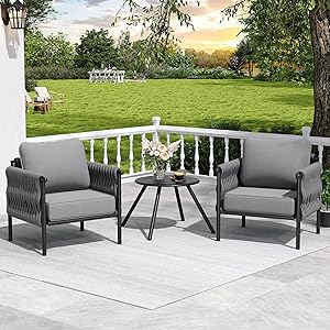 Patio Furniture Set 3 Pieces, Modern Outdoor Furniture Sofa Bistro Sets