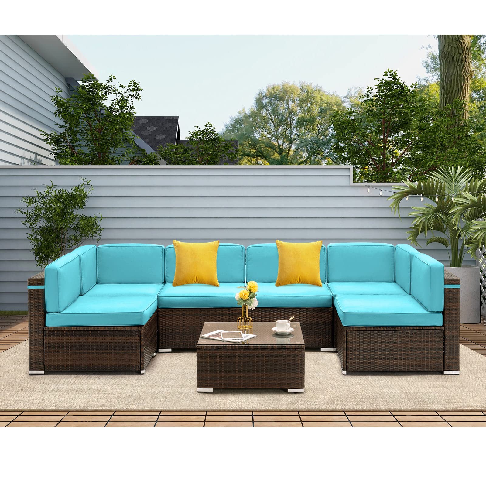 8 Piece Patio Furniture Sets with Gas Fire Pit Table