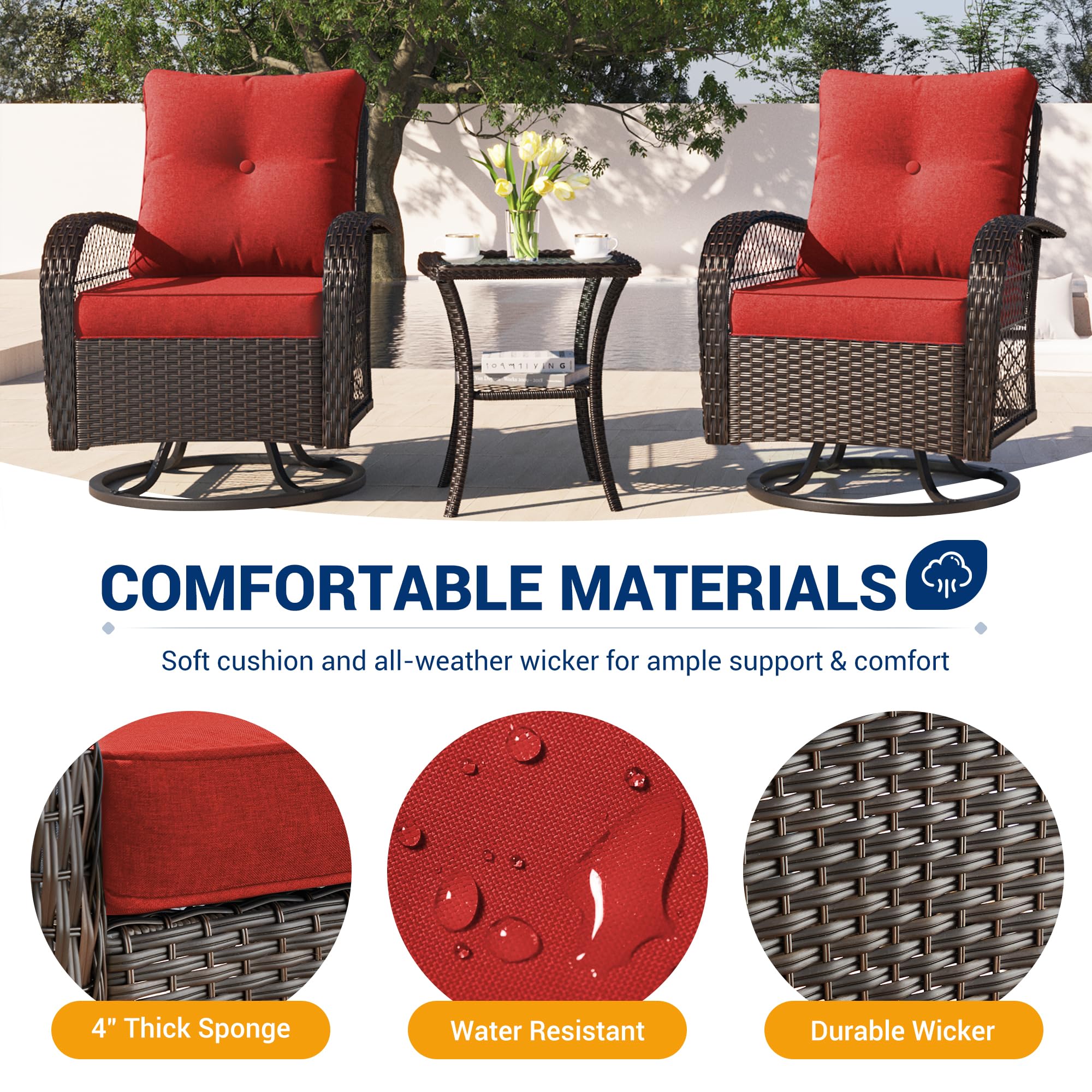 B0C1S3W8JC 3 Pieces Patio Furniture Set