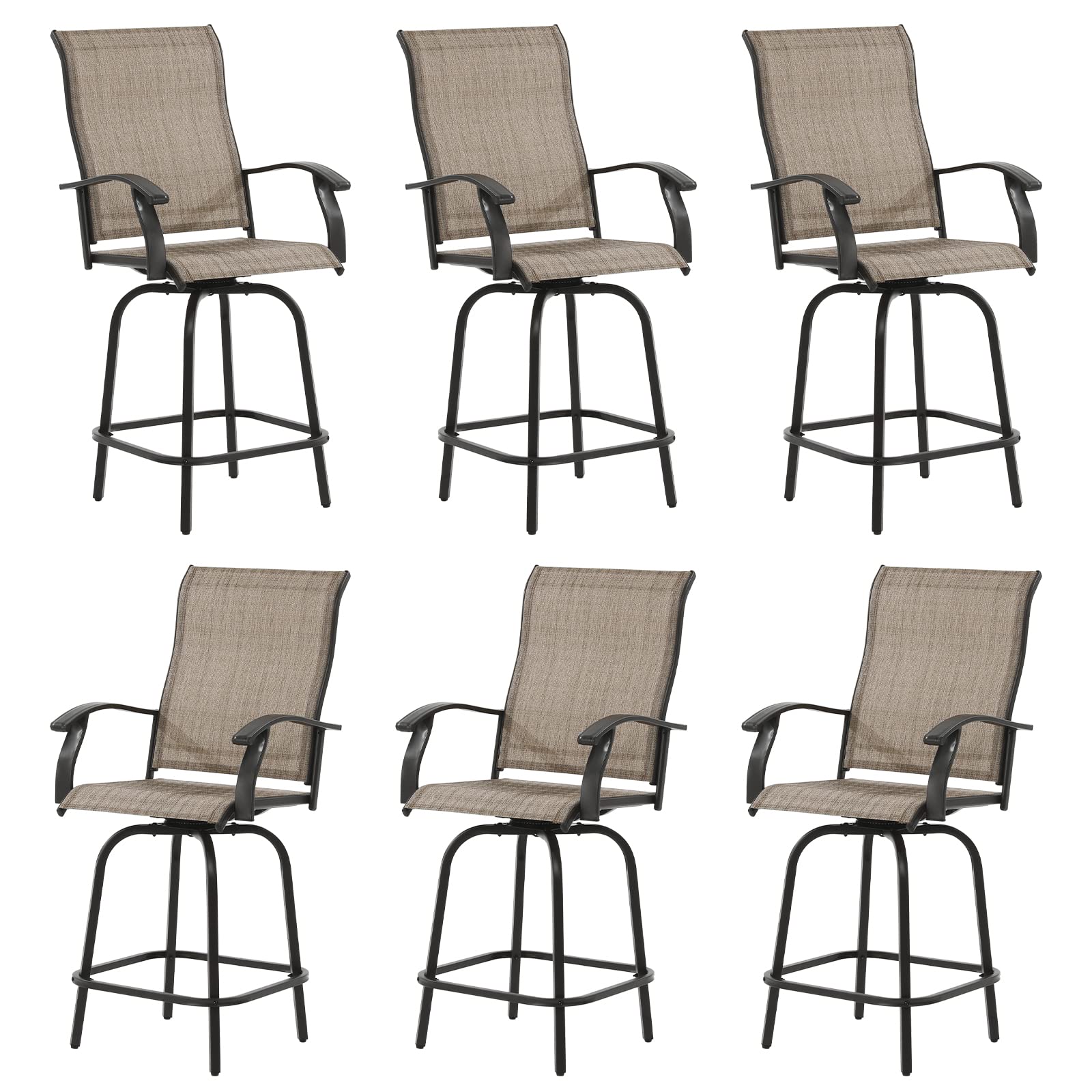 Patio Swivel Bar Stools Set of 3