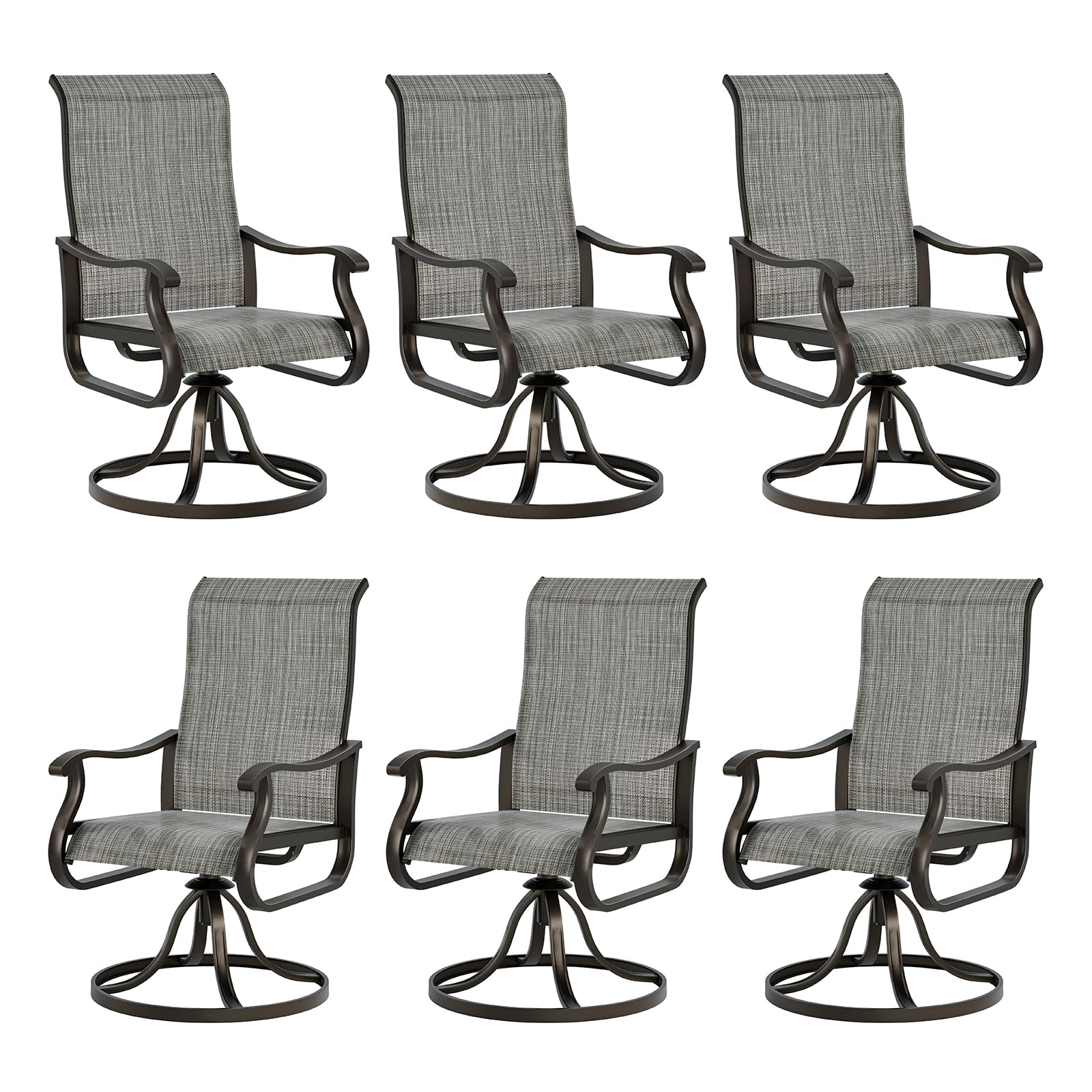 Patio Swivel Dining Chairs Set of 2, Outdoor Dining Chairs High Back