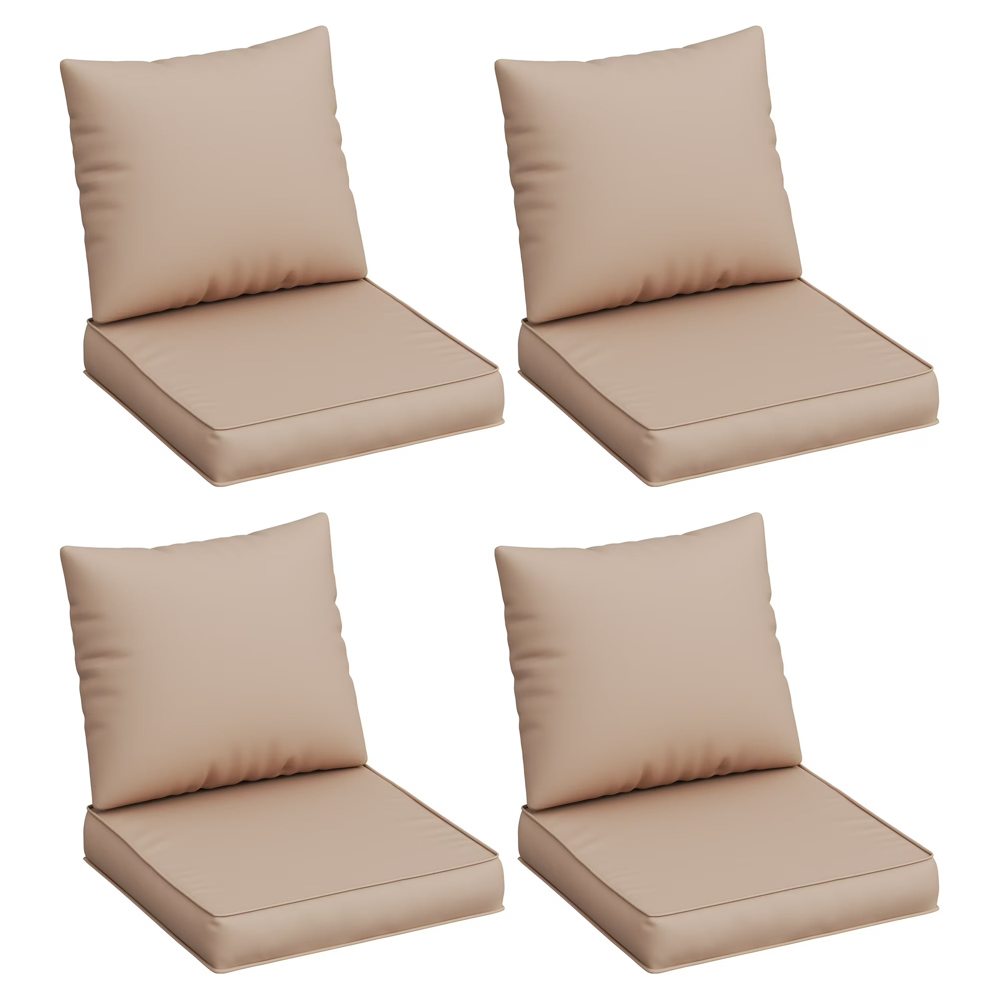UDPATIO Outdoor Cushions for Patio Furniture, 4'' Replacement Cushions for Outdoor Furniture, Set of 4 Water-Resistant Outdoor Sectional Cushions for Sofa Couch Chair (Beige)