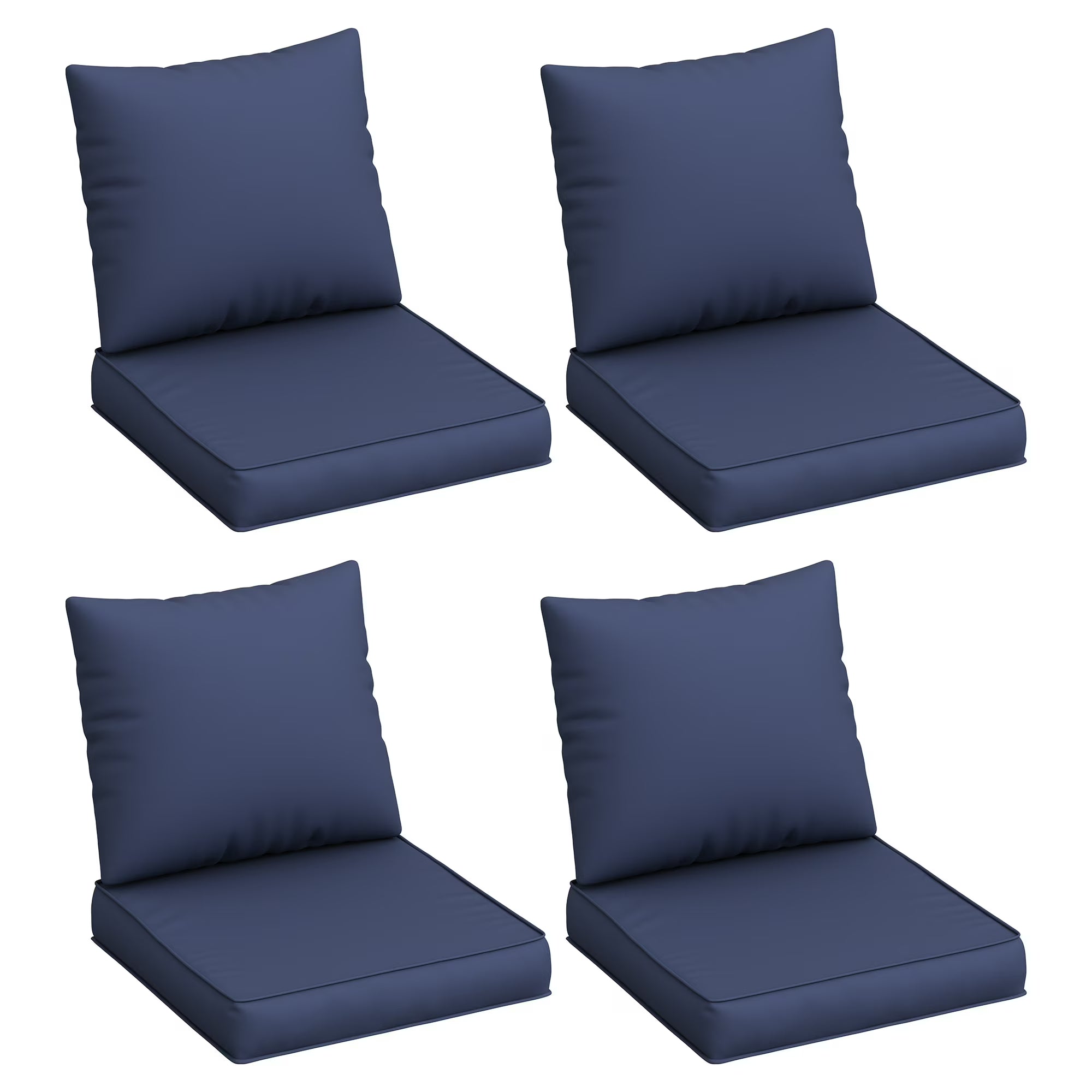 UDPATIO Outdoor Cushions for Patio Furniture, 4'' Replacement Cushions for Outdoor Furniture, Water-Resistant Patio Furniture Sectional Cushions for Sofa Couch Bench, Navy